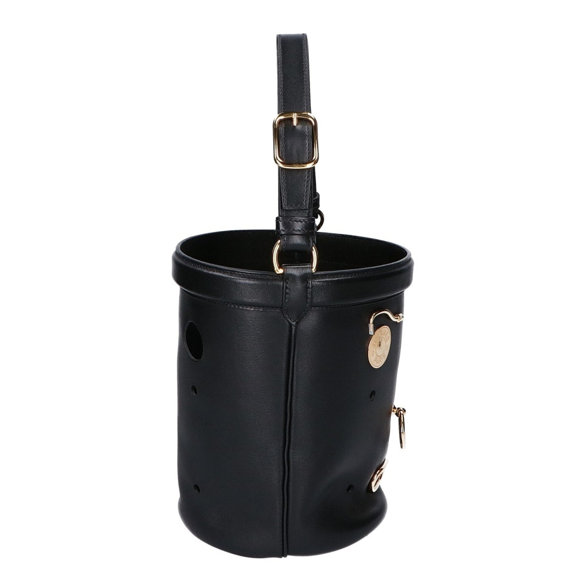 Hermes Black Tadelakt Leather Handbag (Pre-Owned)