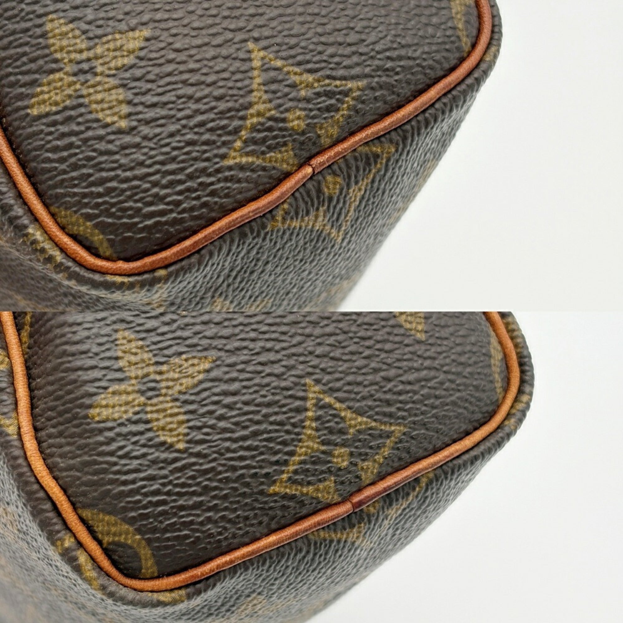 Louis Vuitton Brown Monogram Canvas Leather Boston Bag (Pre-Owned)