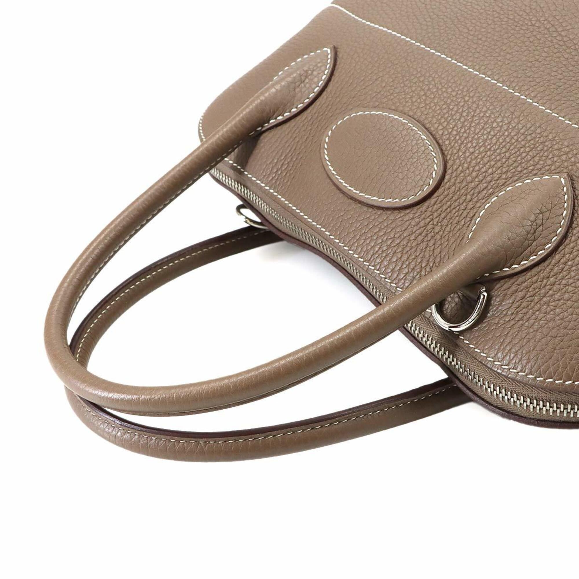 Hermes Etoupe Gray Taurillon Clemence Leather Handbag (Pre-Owned)