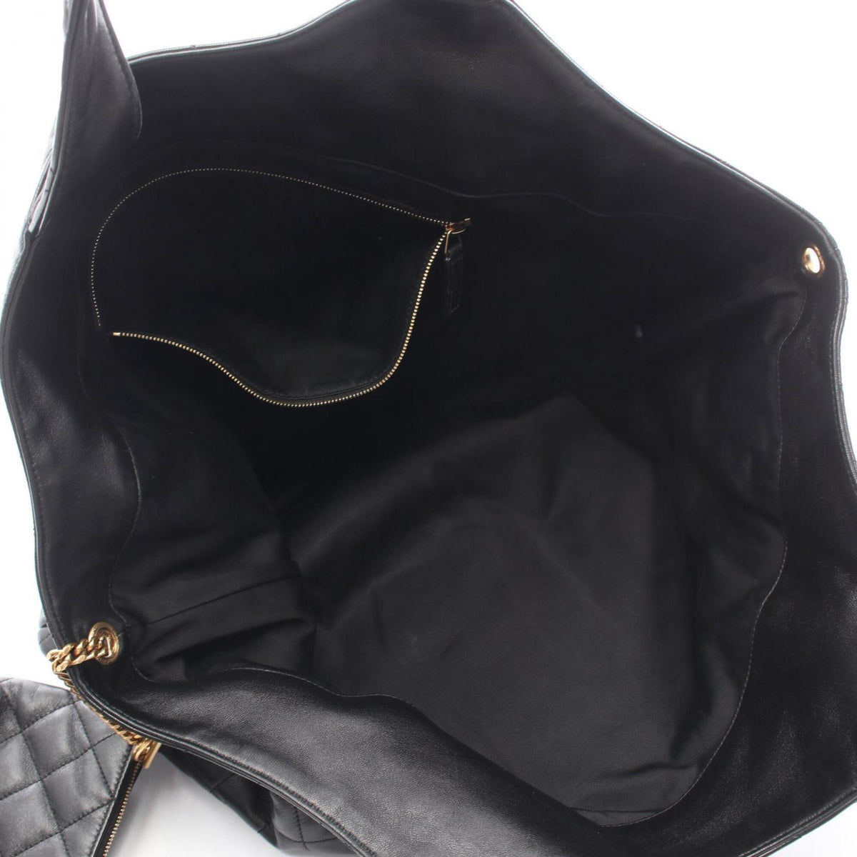 Yves Saint Laurent Black Leather Handbag Tote Bag (Pre-Owned)