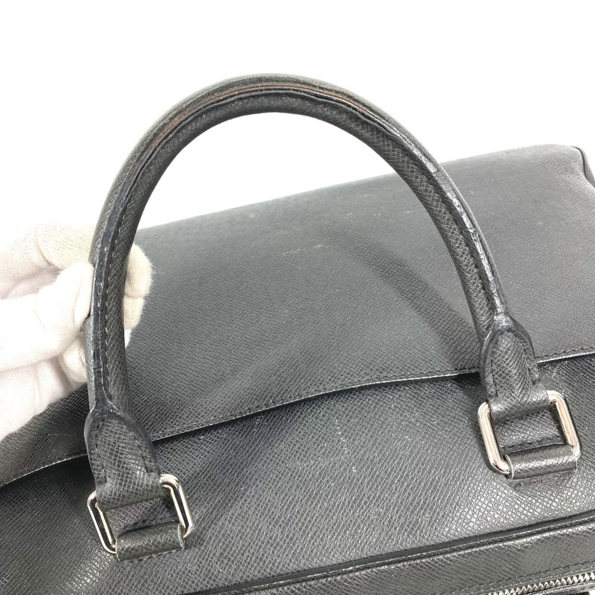 Louis Vuitton Black Taiga Leather Briefcase Handbag Tote Bag (Pre-Owned)