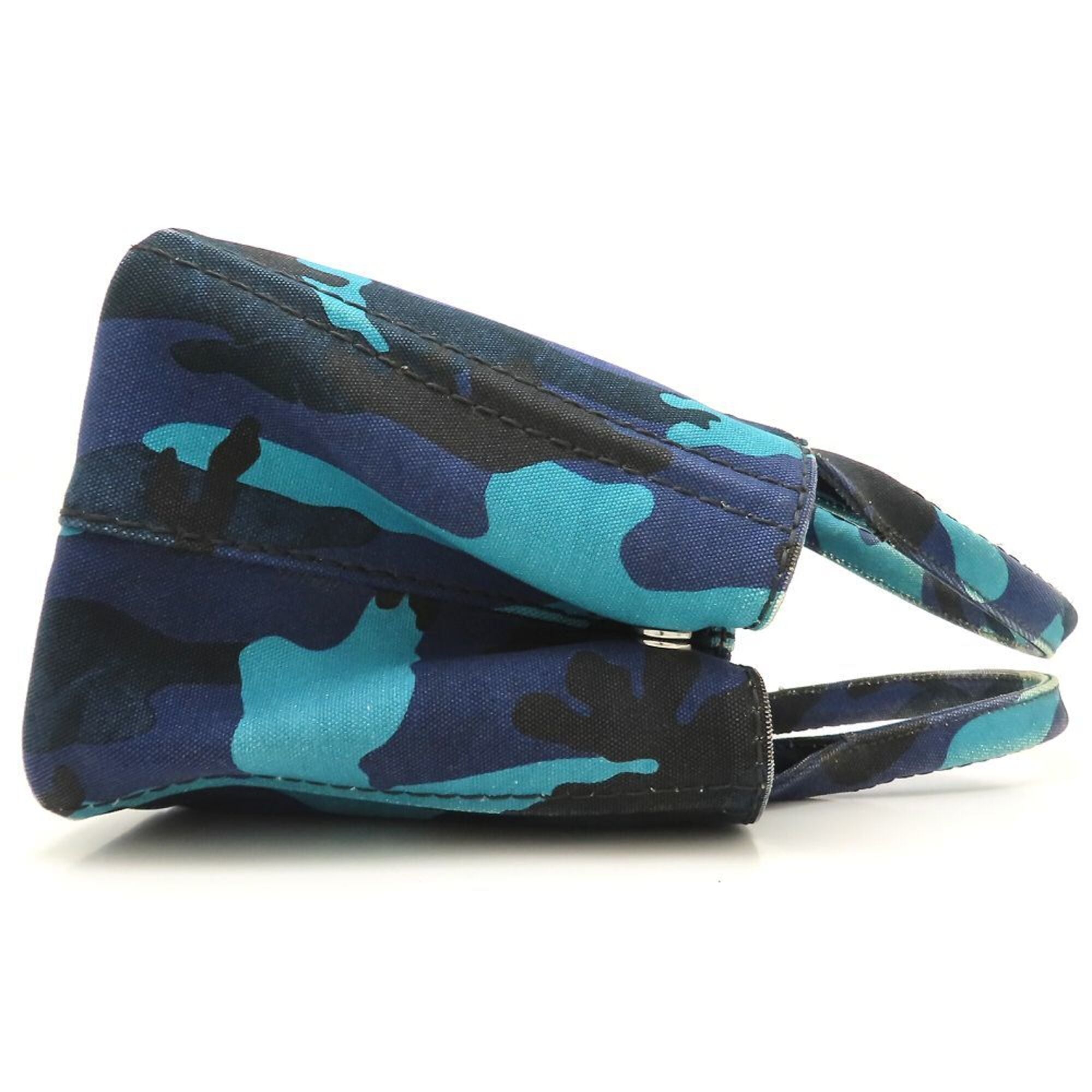 Prada Blue Camouflage Canvas Tote Bag (Pre-Owned)