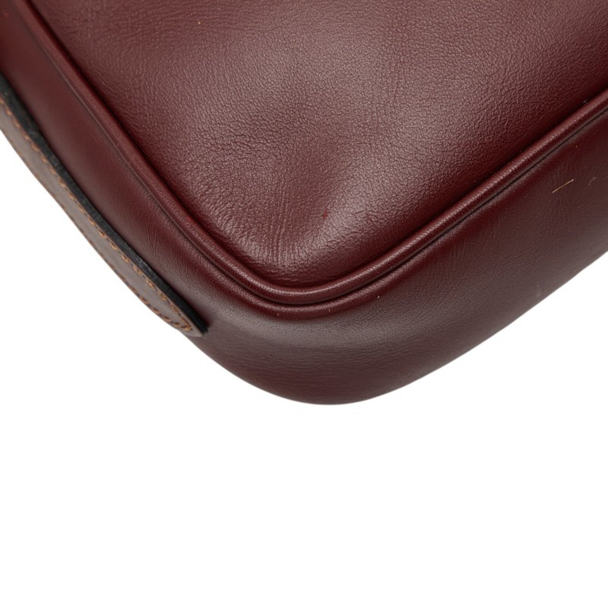 Cartier Must Bordeaux Wine Red Leather Shoulder Bag (Pre-Owned)