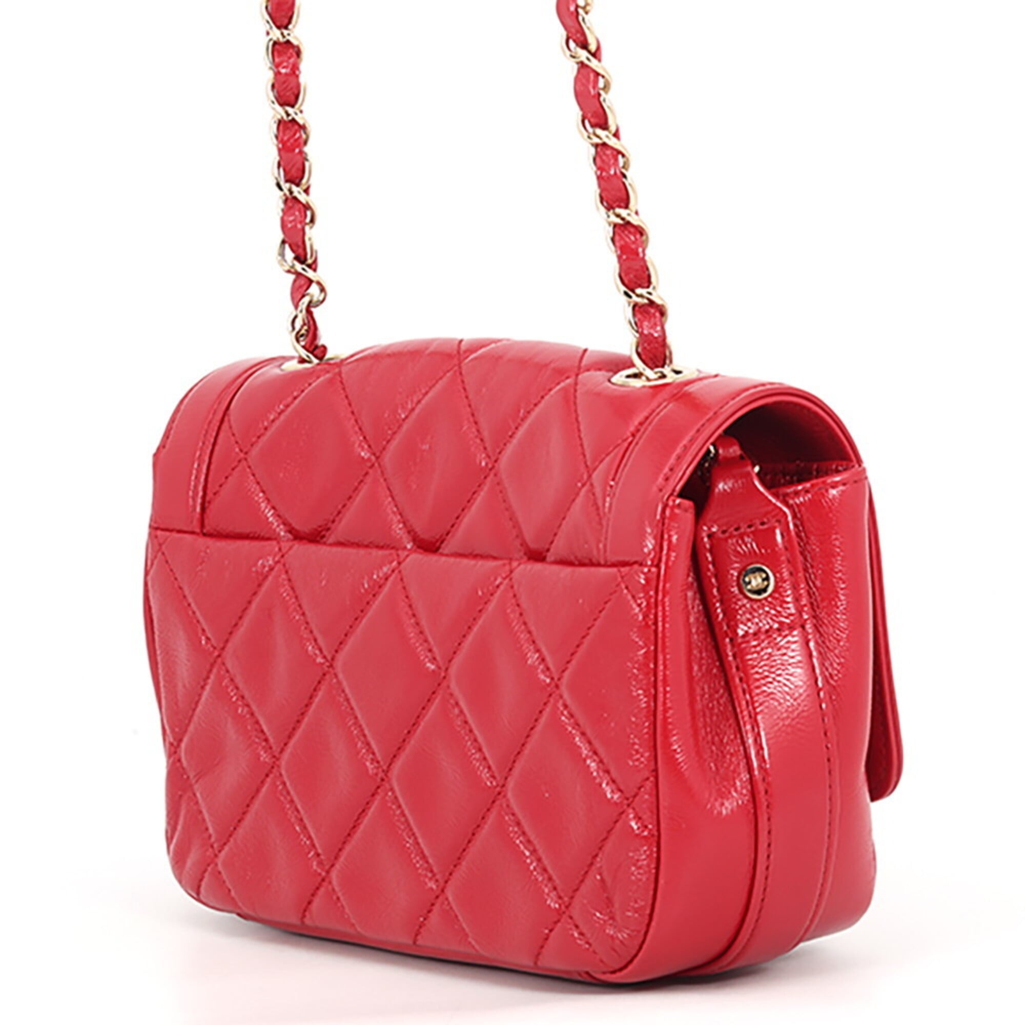 Chanel Matelasse Red Color Handbag Shoulder Bag (Pre-Owned)