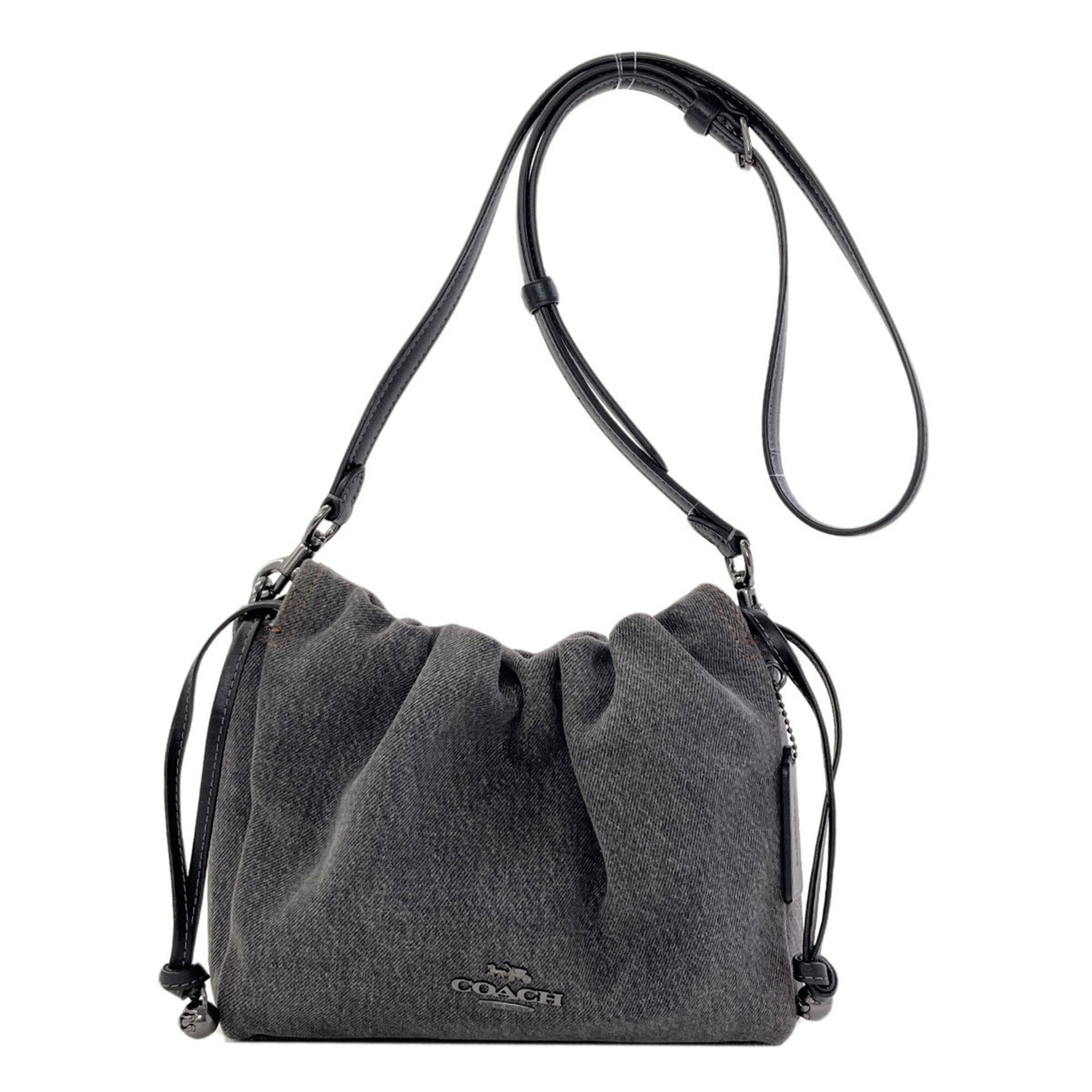Coach Gray Denim Shoulder Bag (Pre-Owned)