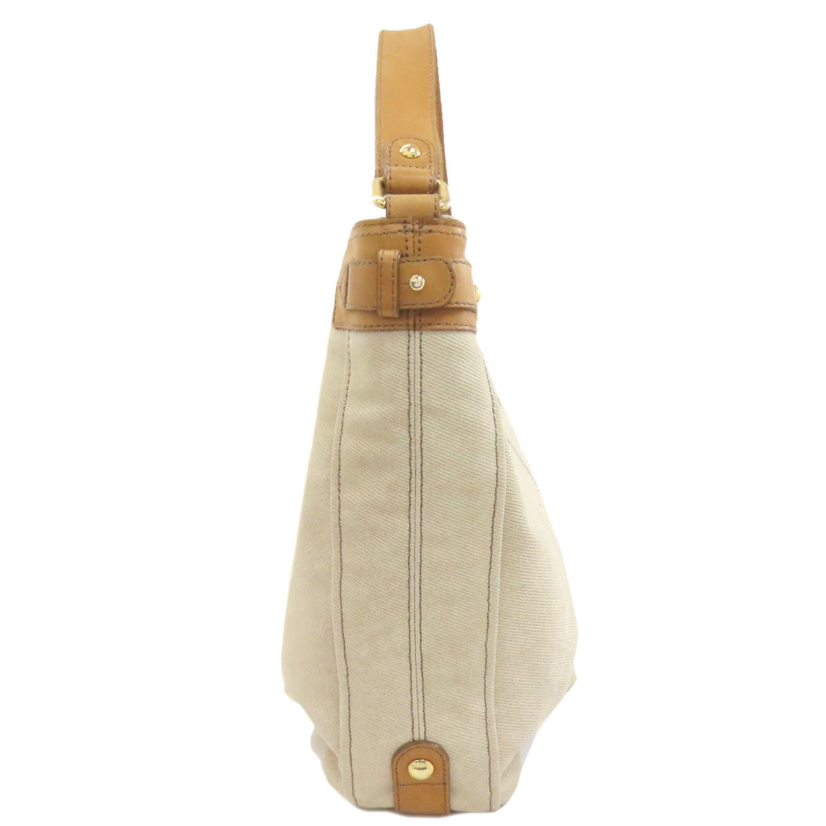 Burberry Brown Gray Canvas Leather Handbag (Pre-Owned)