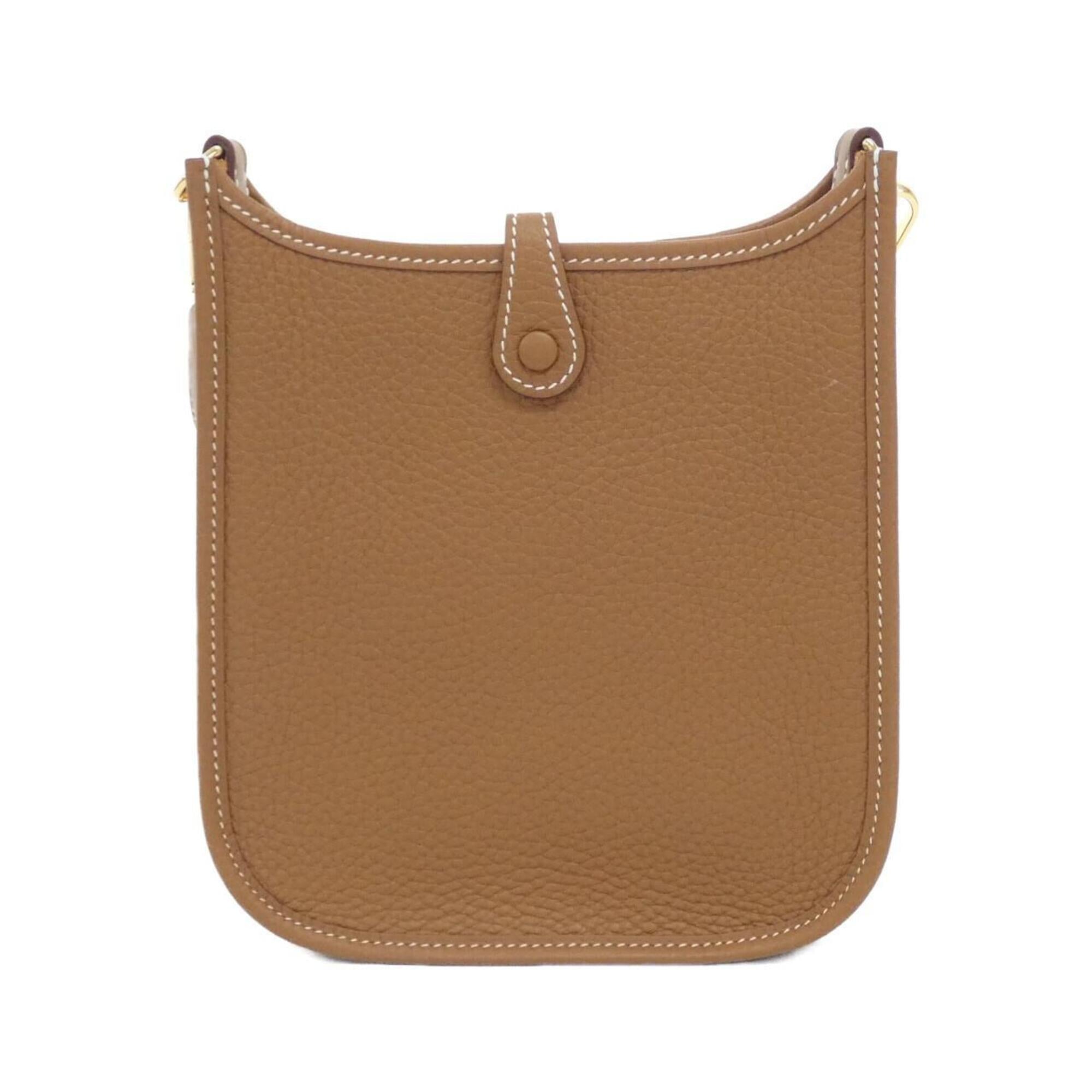 Hermes Brown Gold Brown Taurillon Clemence Leather Shoulder Bag (Pre-Owned)