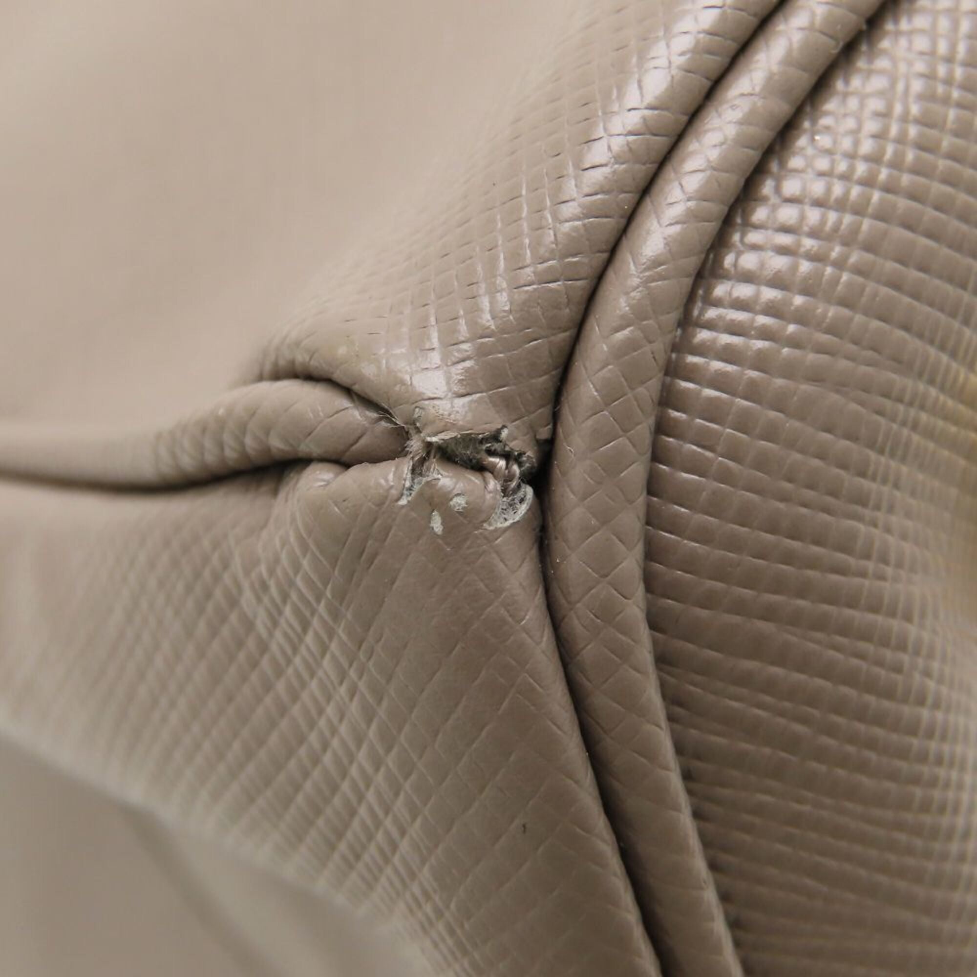 Prada Saffiano Grayish Leather Tote Bag (Pre-Owned)