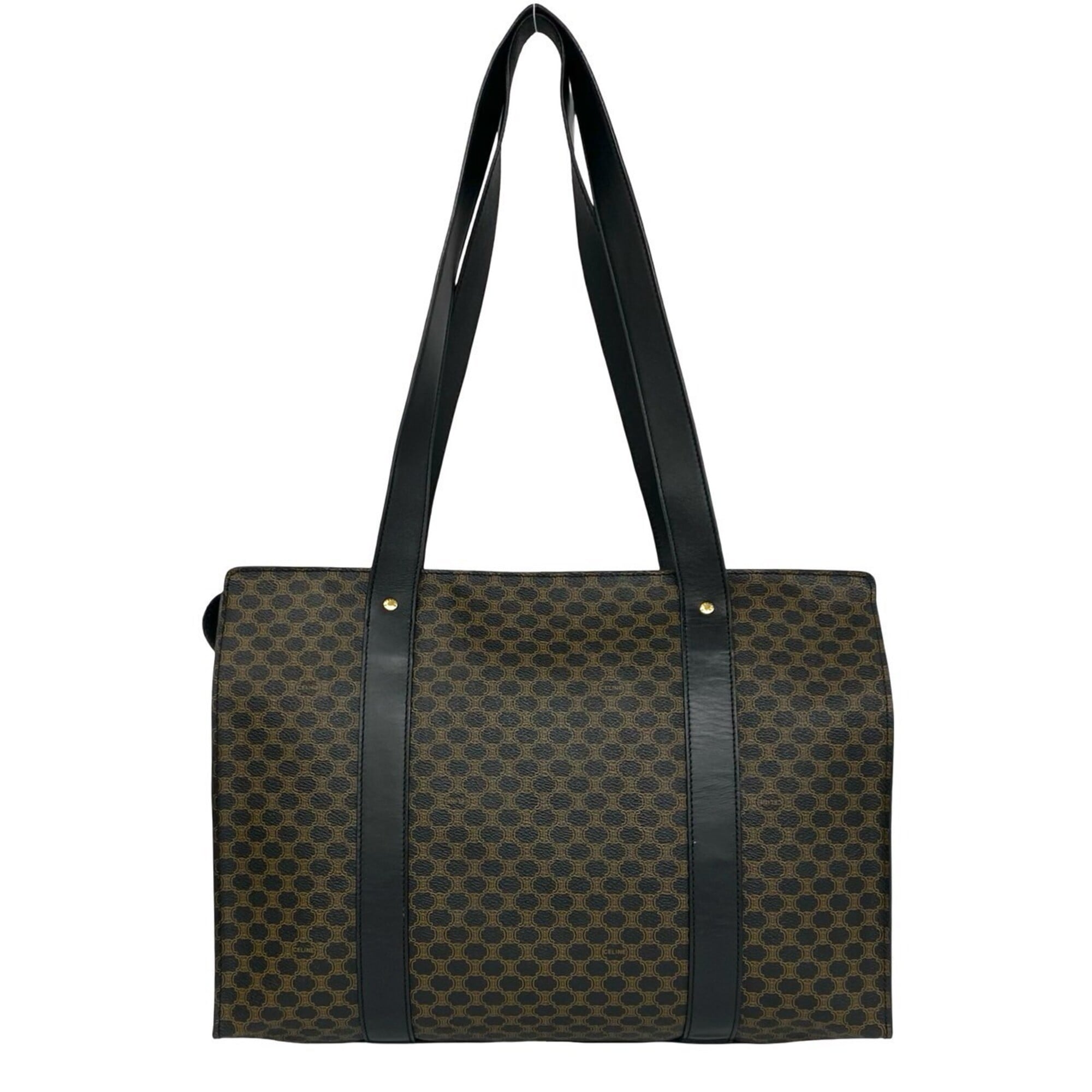 Celine Black Brown Pvc Leather Handbag Tote Bag (Pre-Owned)
