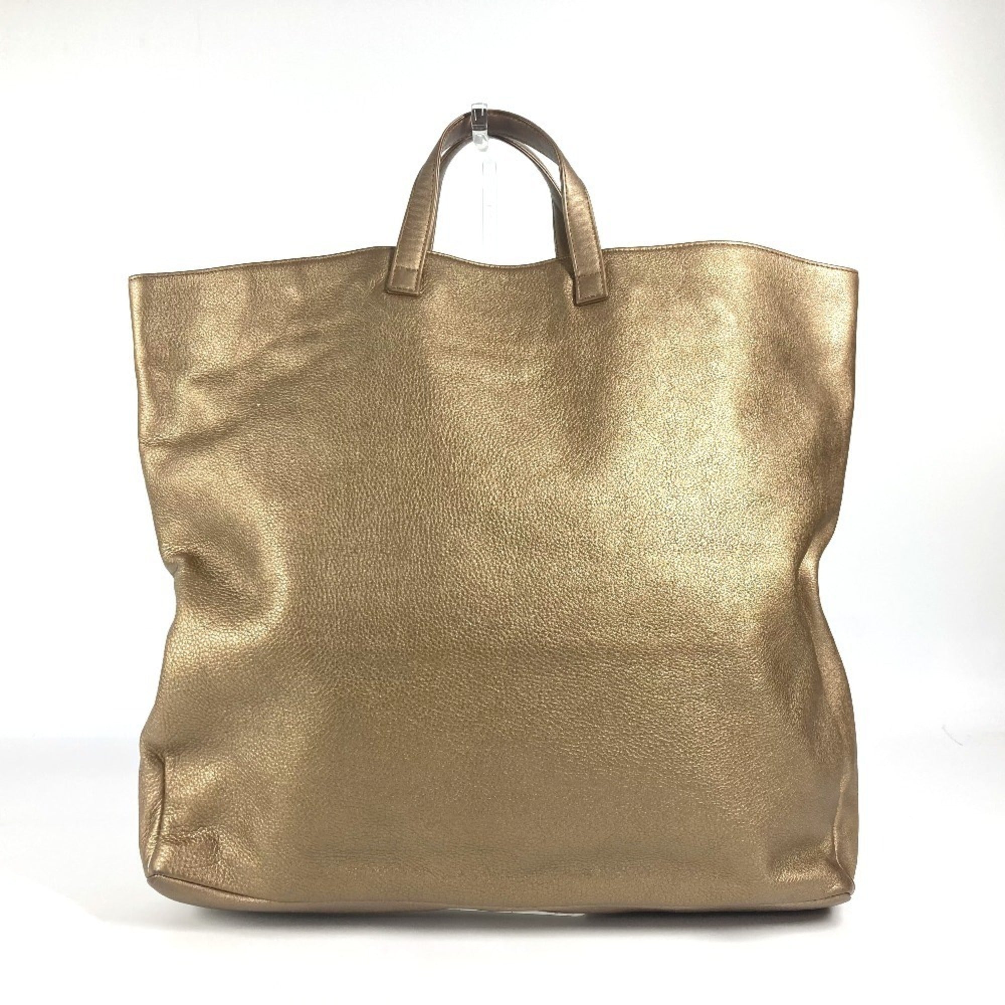 Bvlgari Gold Leather Handbag Tote Bag (Pre-Owned)