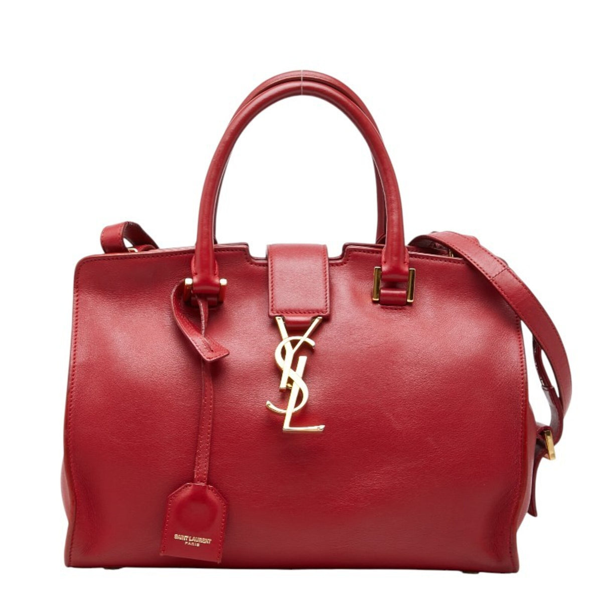 Saint Laurent Red Color Leather Handbag Shoulder Bag (Pre-Owned)