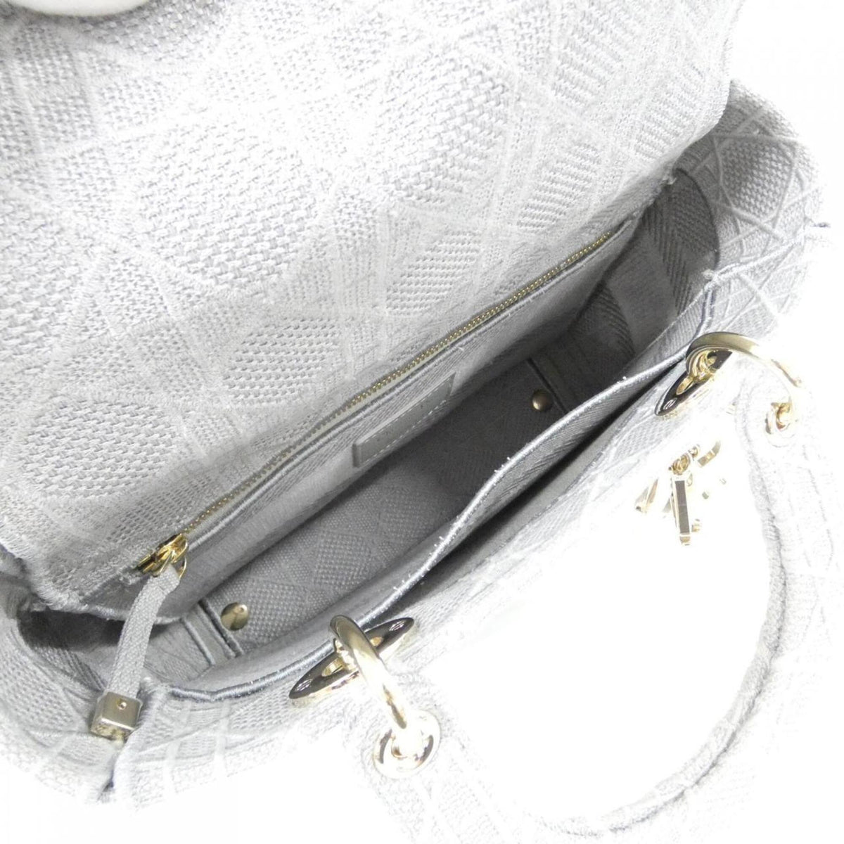 Christian Dior Gray Canvas Handbag (Pre-Owned)