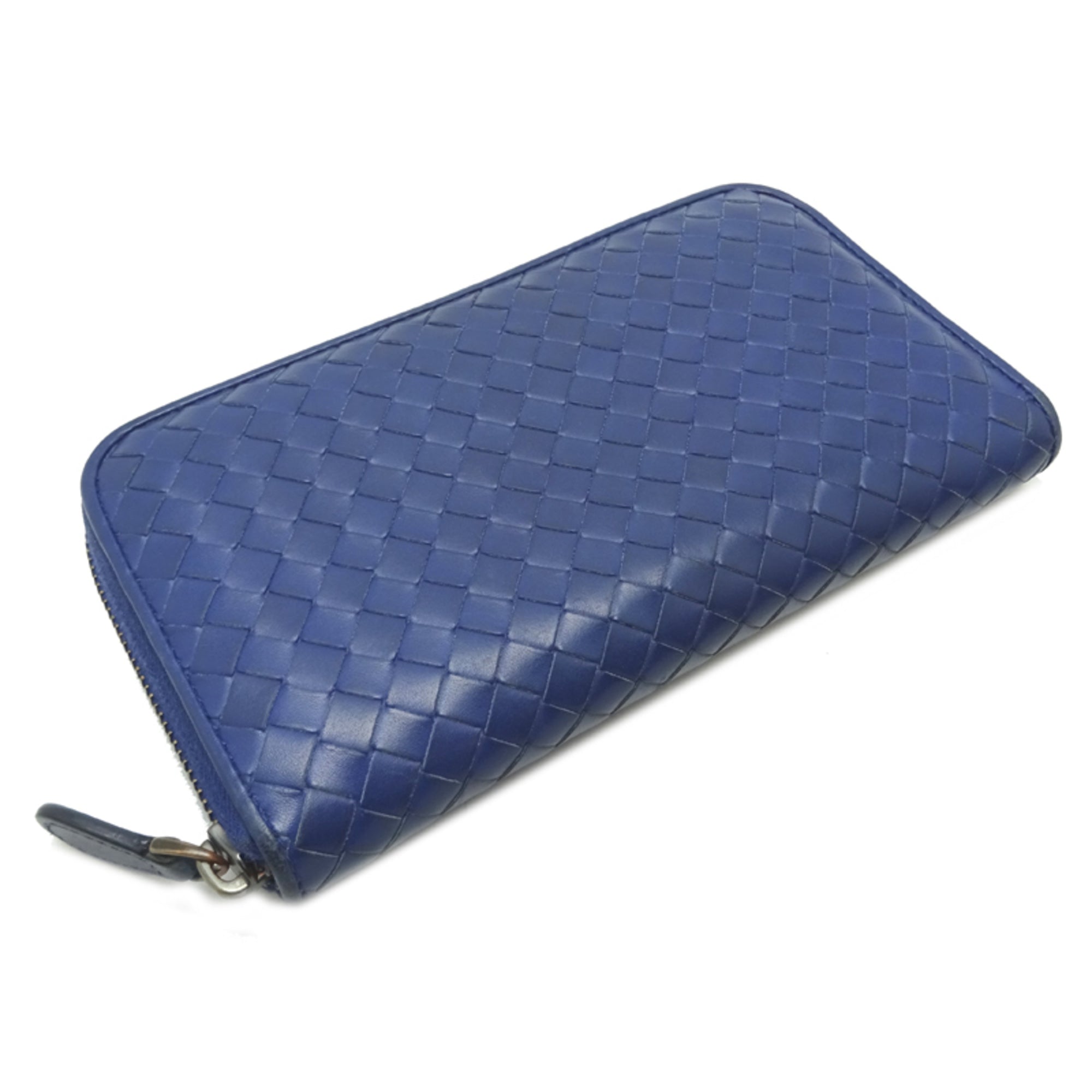 Bottega Veneta Blue Leather Coin Purse/Coin Case (Pre-Owned)