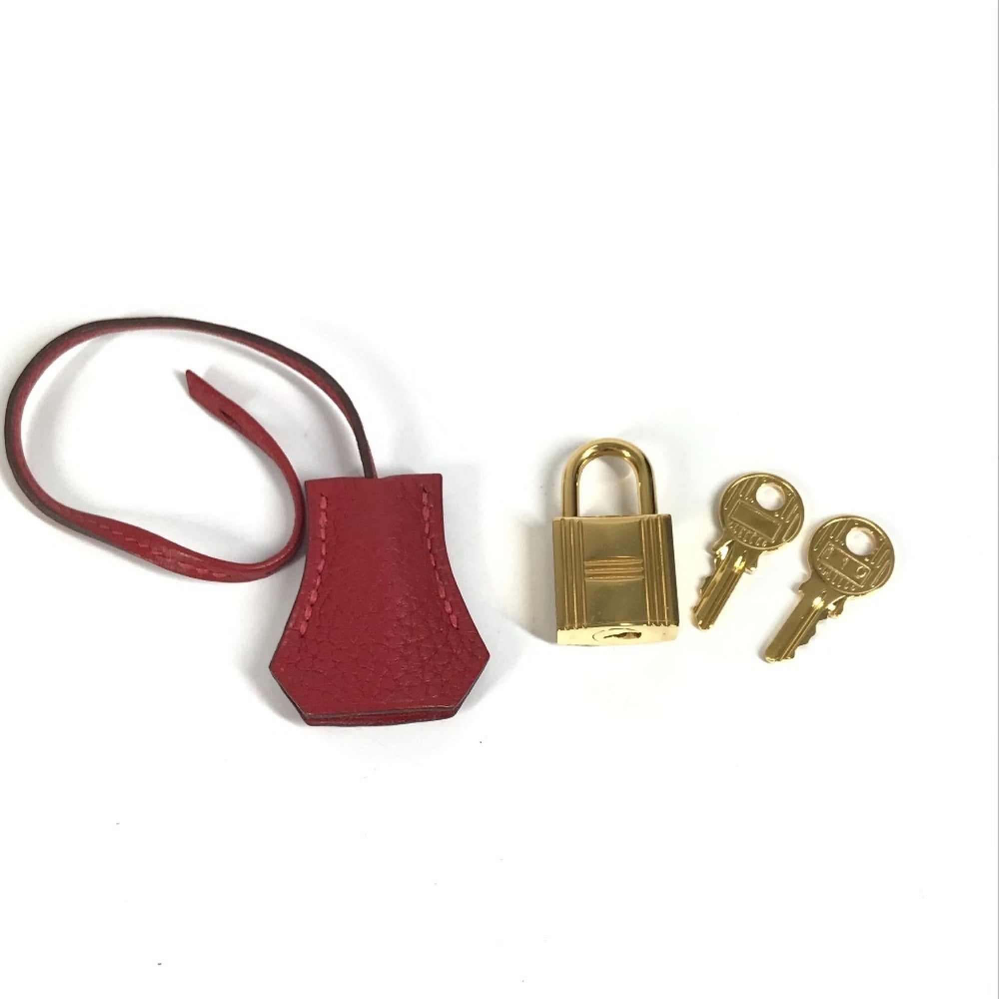 Hermes Red Color Taurillon Clemence Leather Handbag Tote Bag (Pre-Owned)