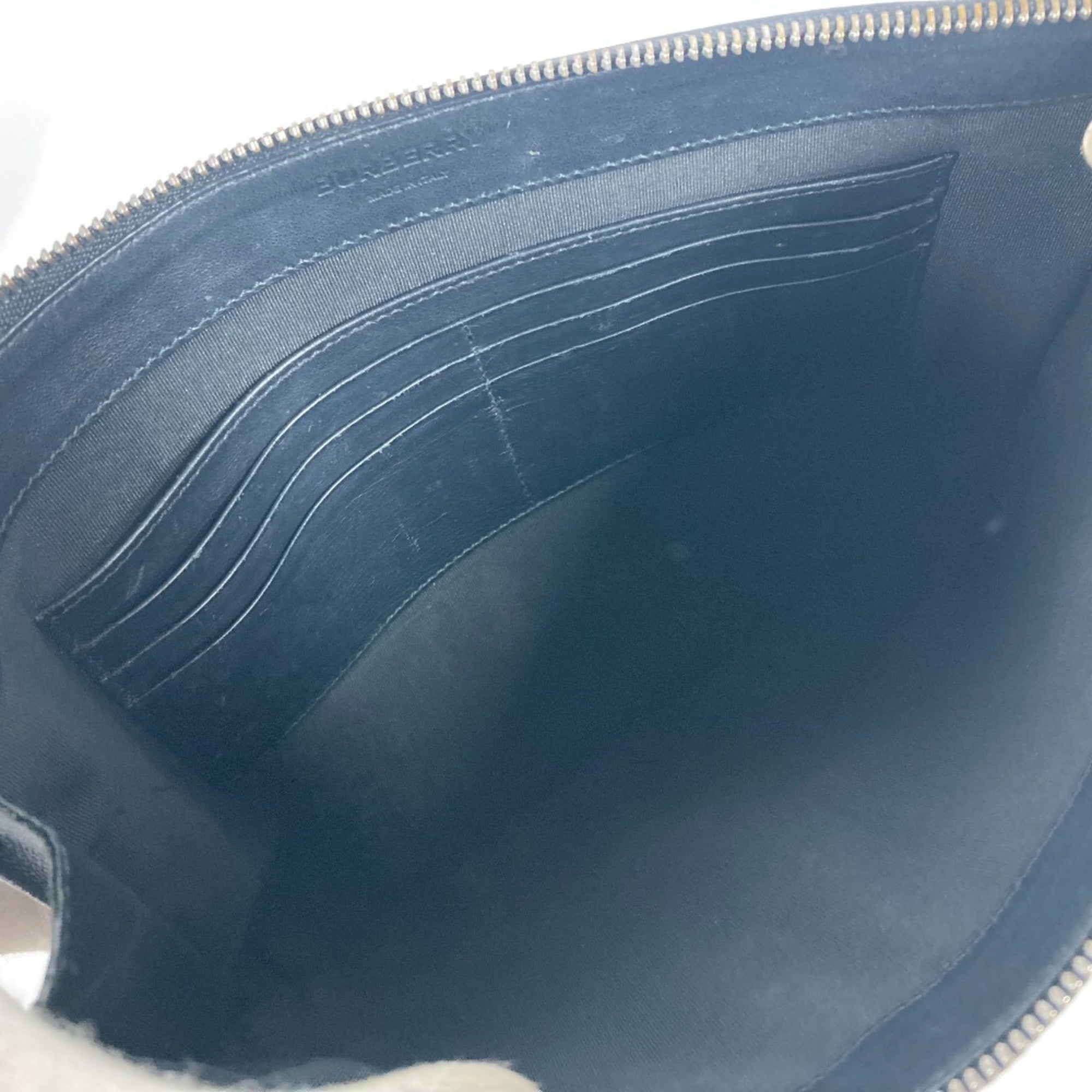 Burberry Black Leather Clutch Bag Pouch (Pre-Owned)