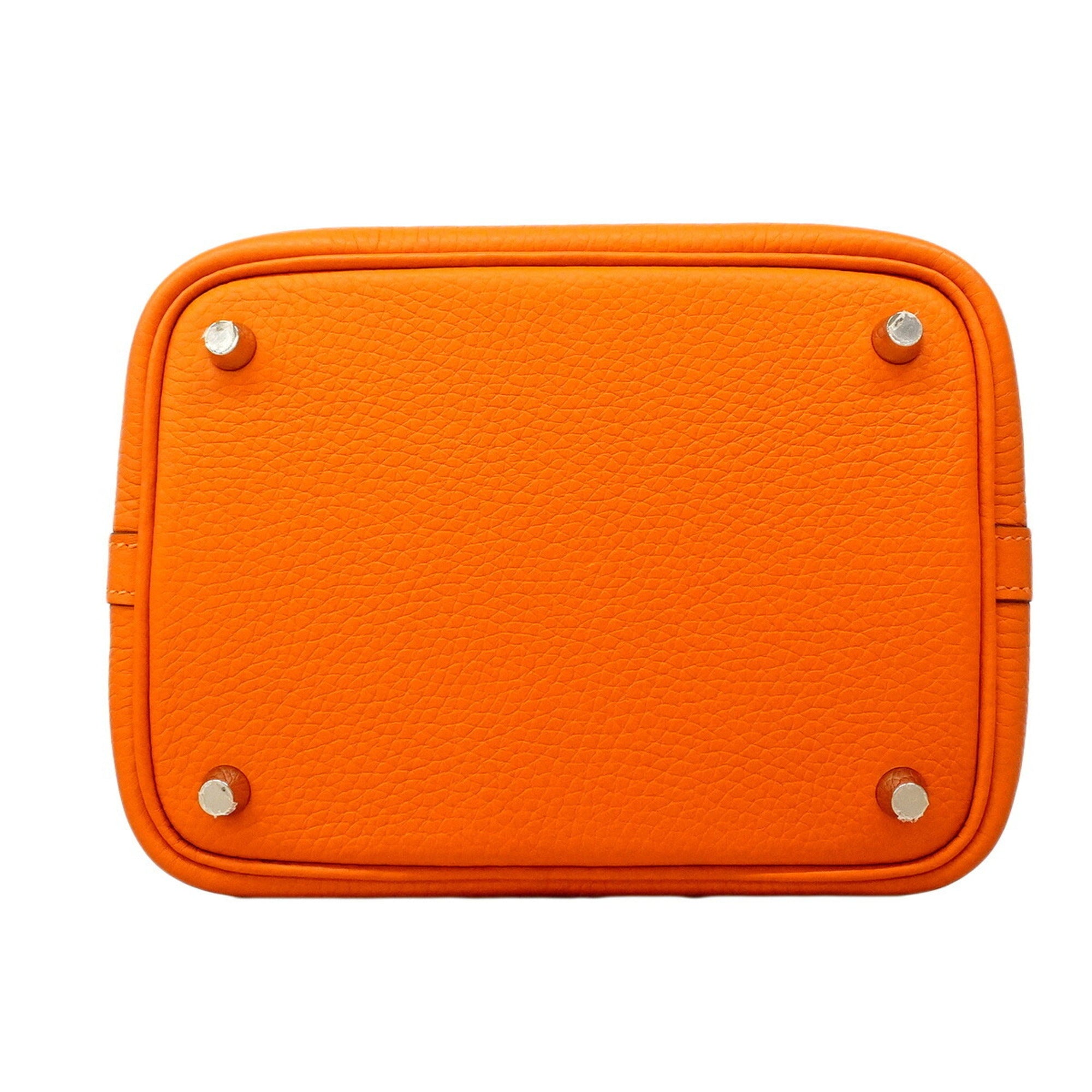 Hermes Orange Taurillon Clemence Leather Handbag (Pre-Owned)