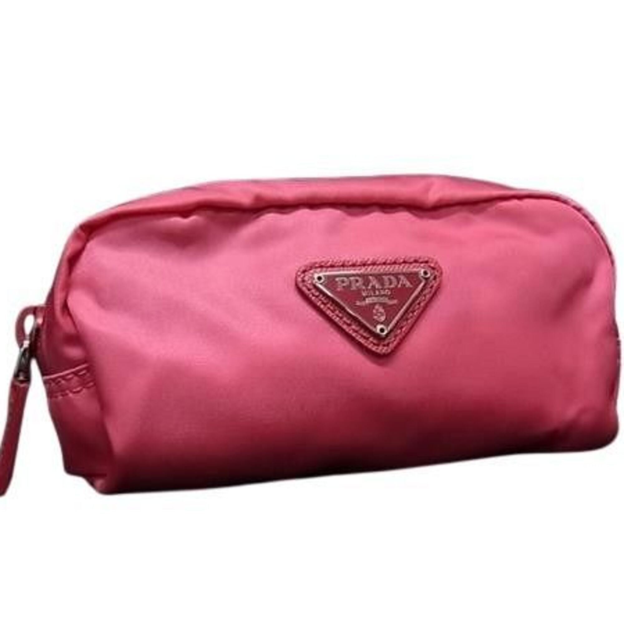 Prada Pink Tessuto Saffiano Triangle Pouch (Pre-Owned)