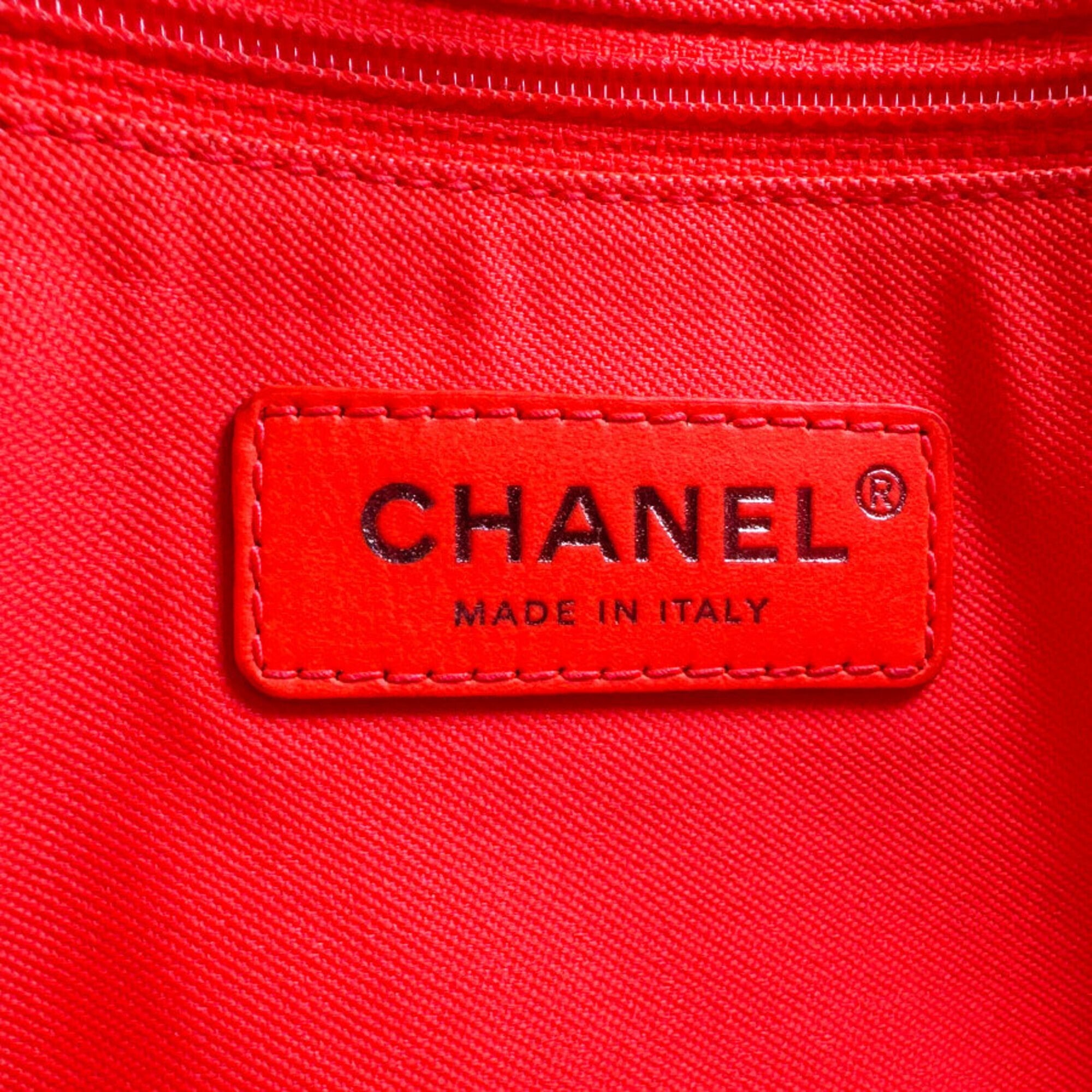 Chanel Pink Yellow Canvas Handbag (Pre-Owned)