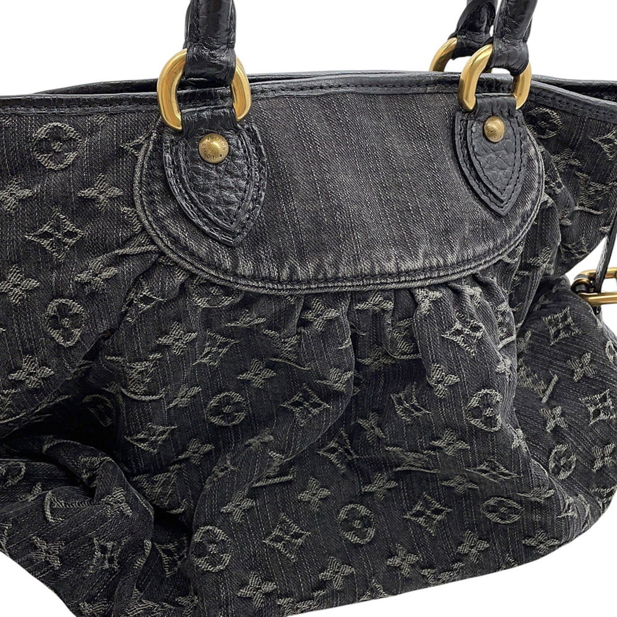Louis Vuitton Monogram Denim Black Noir Monogram Denim Handbag Shoulder Bag (Pre-Owned)