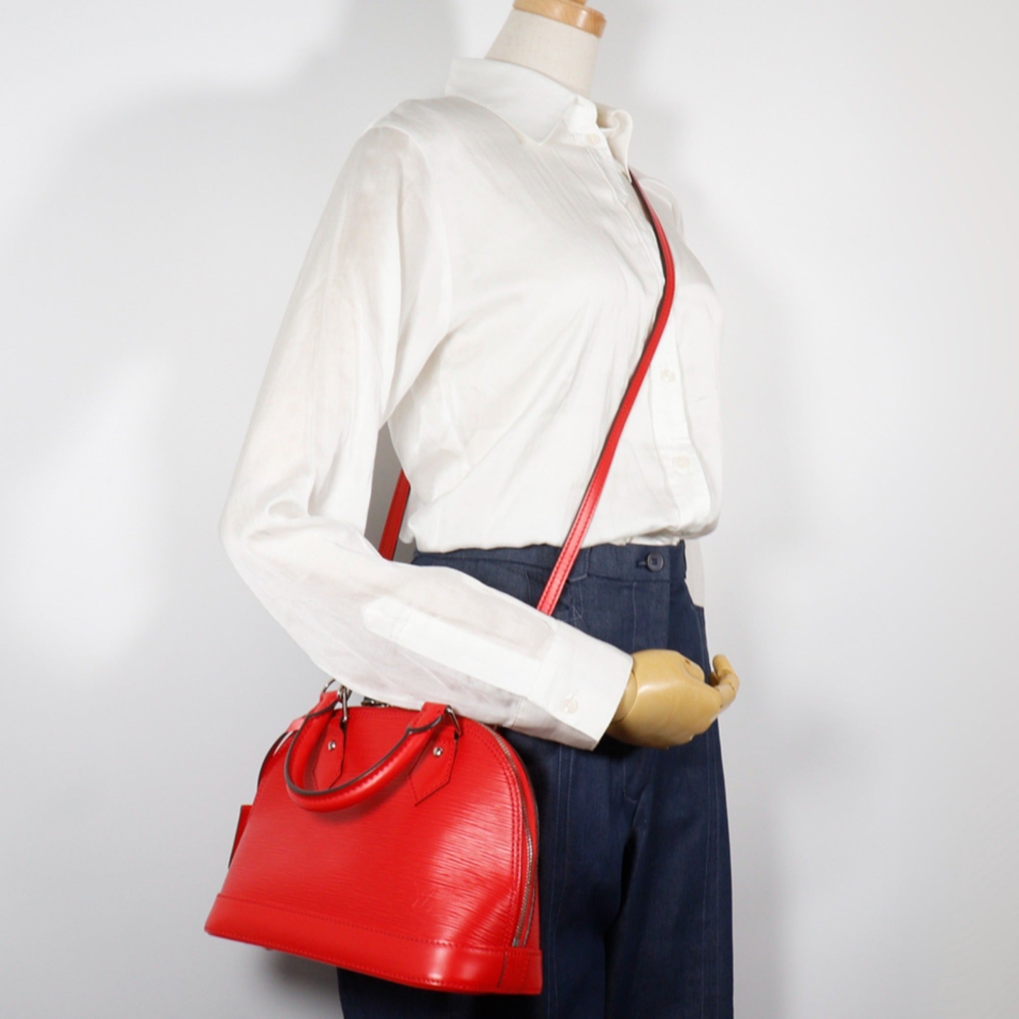 Louis Vuitton Coquelicots Red Color Epi Leather Handbag (Pre-Owned)