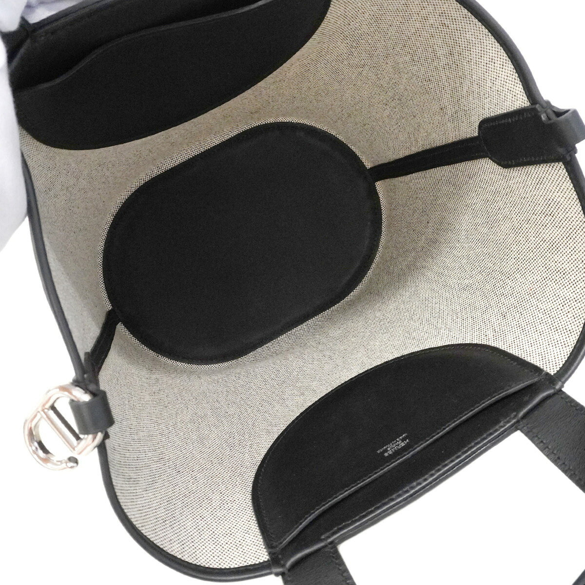 Hermes Black Toile H Handbag (Pre-Owned)
