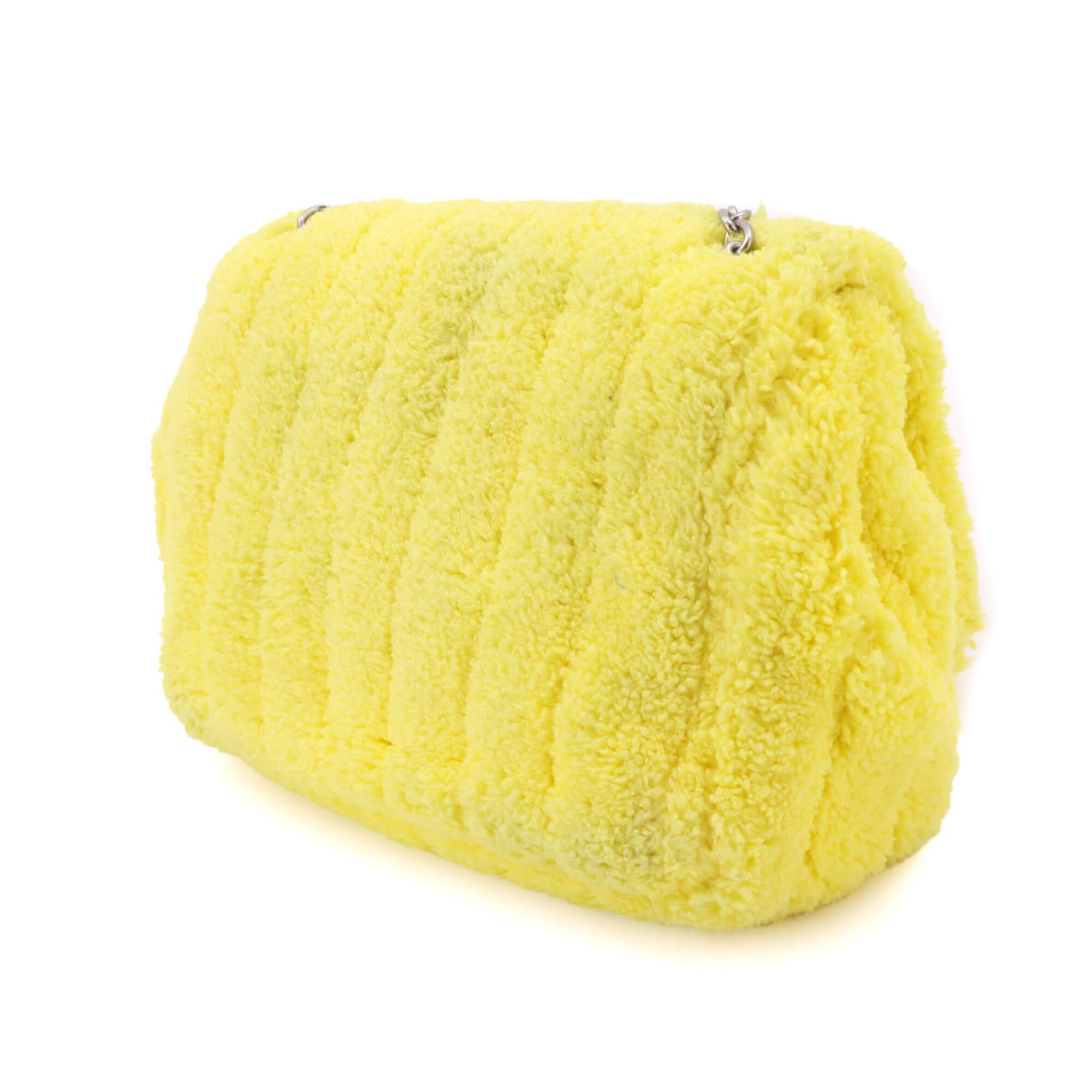 Balenciaga Yellow Pile Fabric Leather Handbag Shoulder Bag (Pre-Owned)