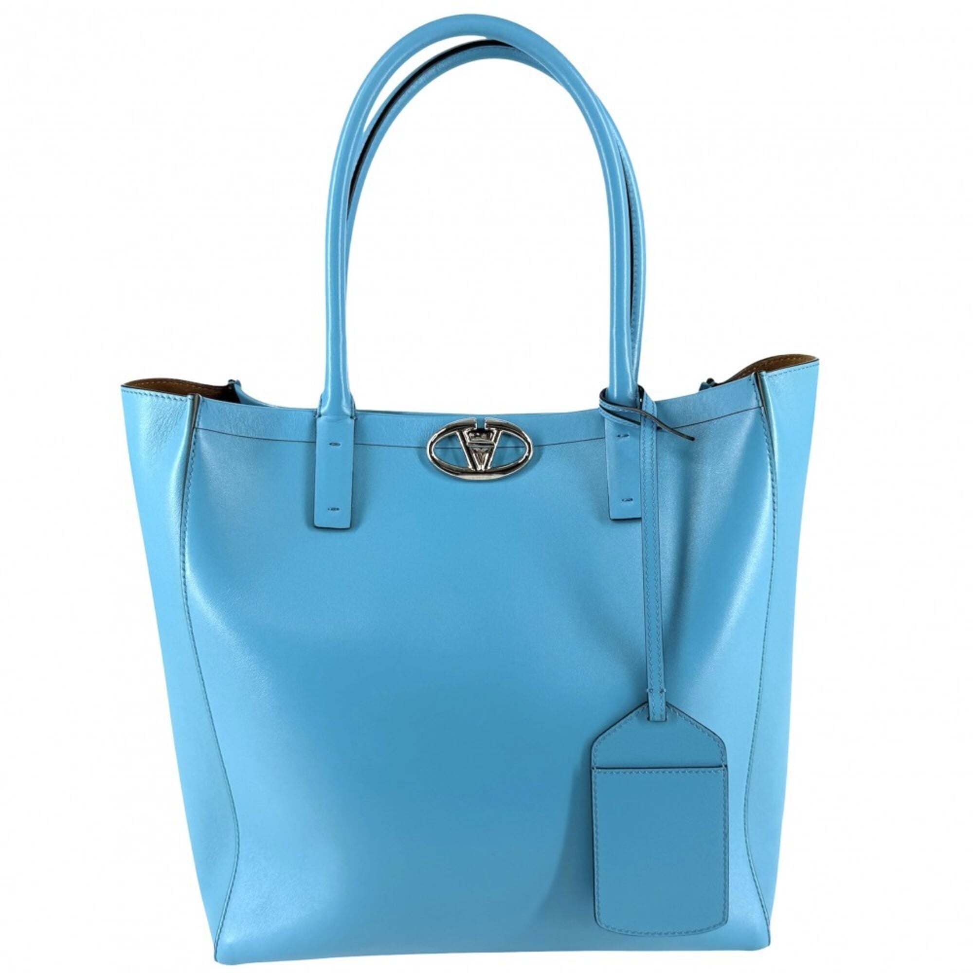 Valentino Garavani Blue Leather Tote Bag (Pre-Owned)