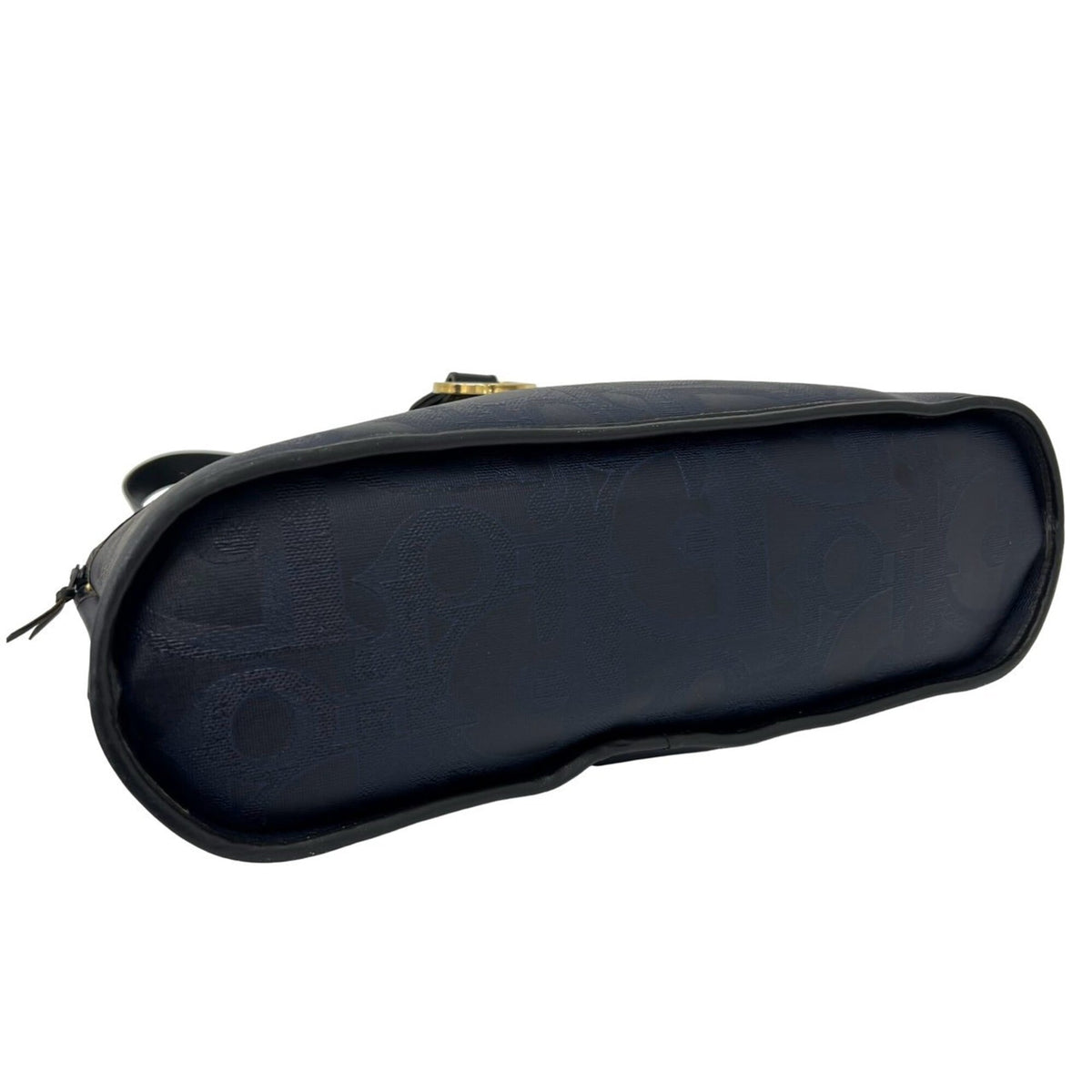 Christian Dior Black Navy Leather Pvc Shoulder Bag Tote Bag (Pre-Owned)