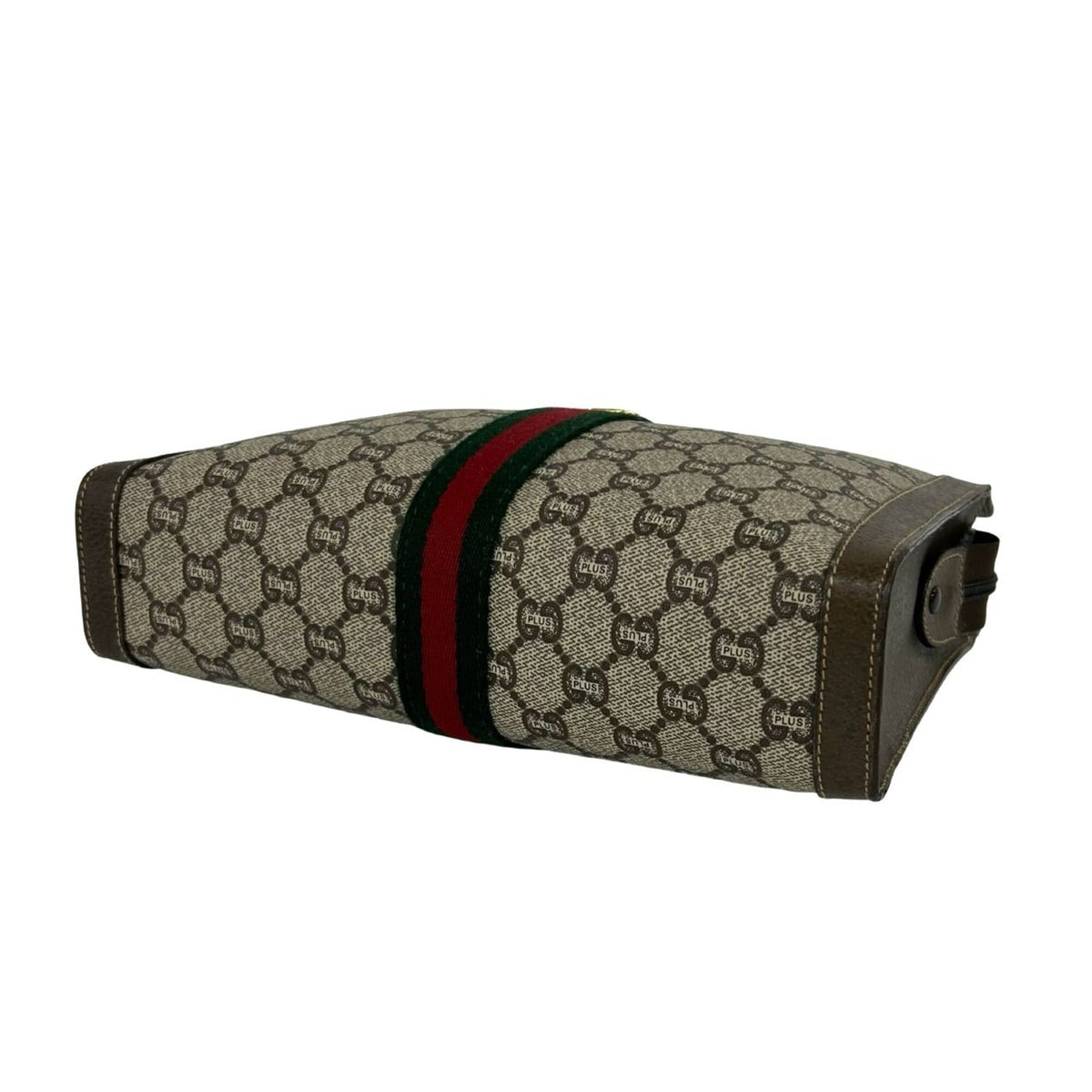 Gucci Brown Red Color Pvc Leather Clutch Bag Pouch (Pre-Owned)