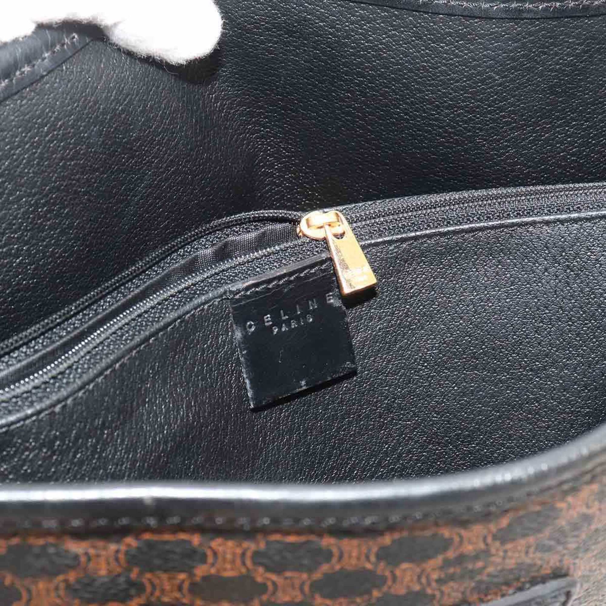 Celine Black Brown Faux Leather Handbag Tote Bag (Pre-Owned)