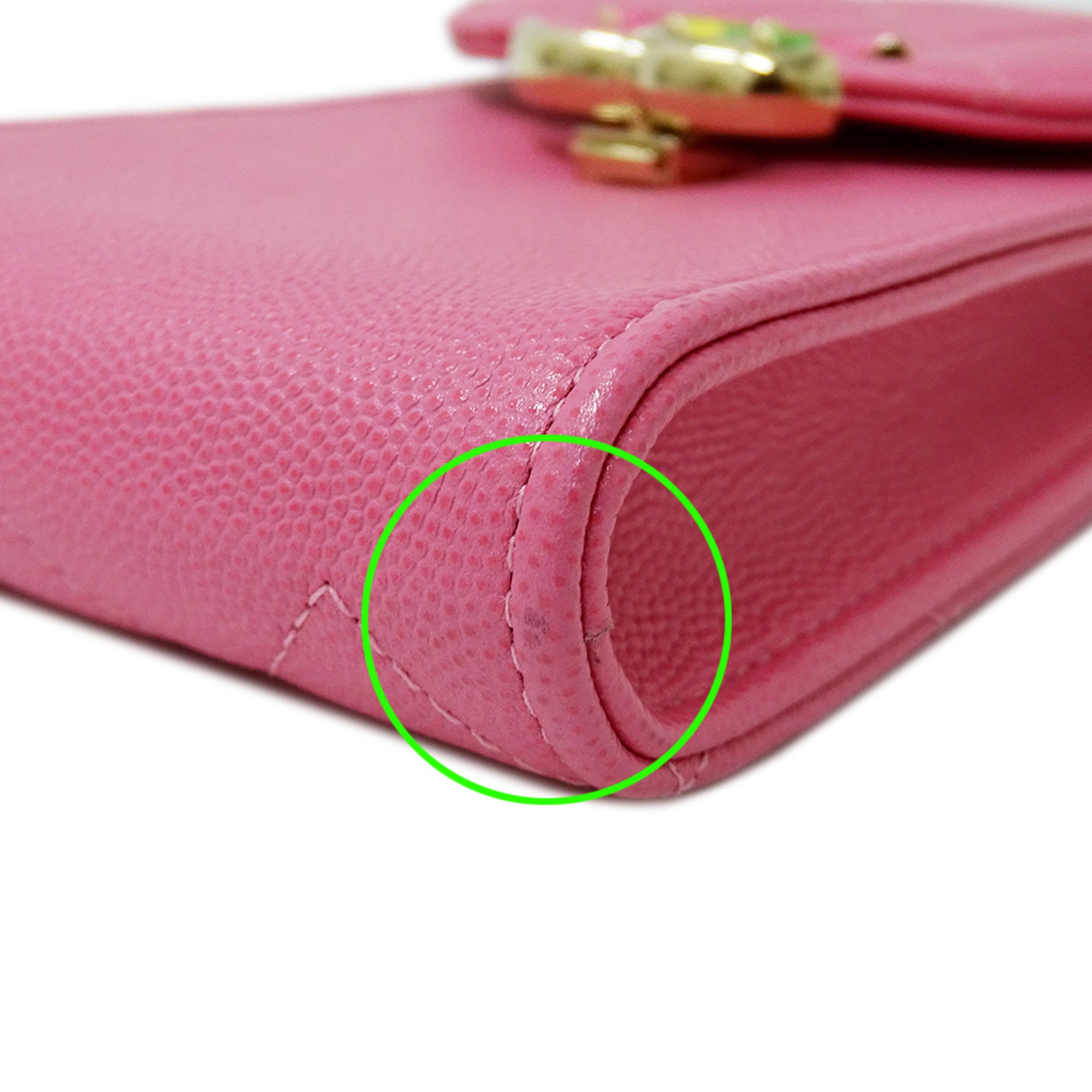 Chanel Pink Grained Calfskin Handbag Shoulder Bag (Pre-Owned)