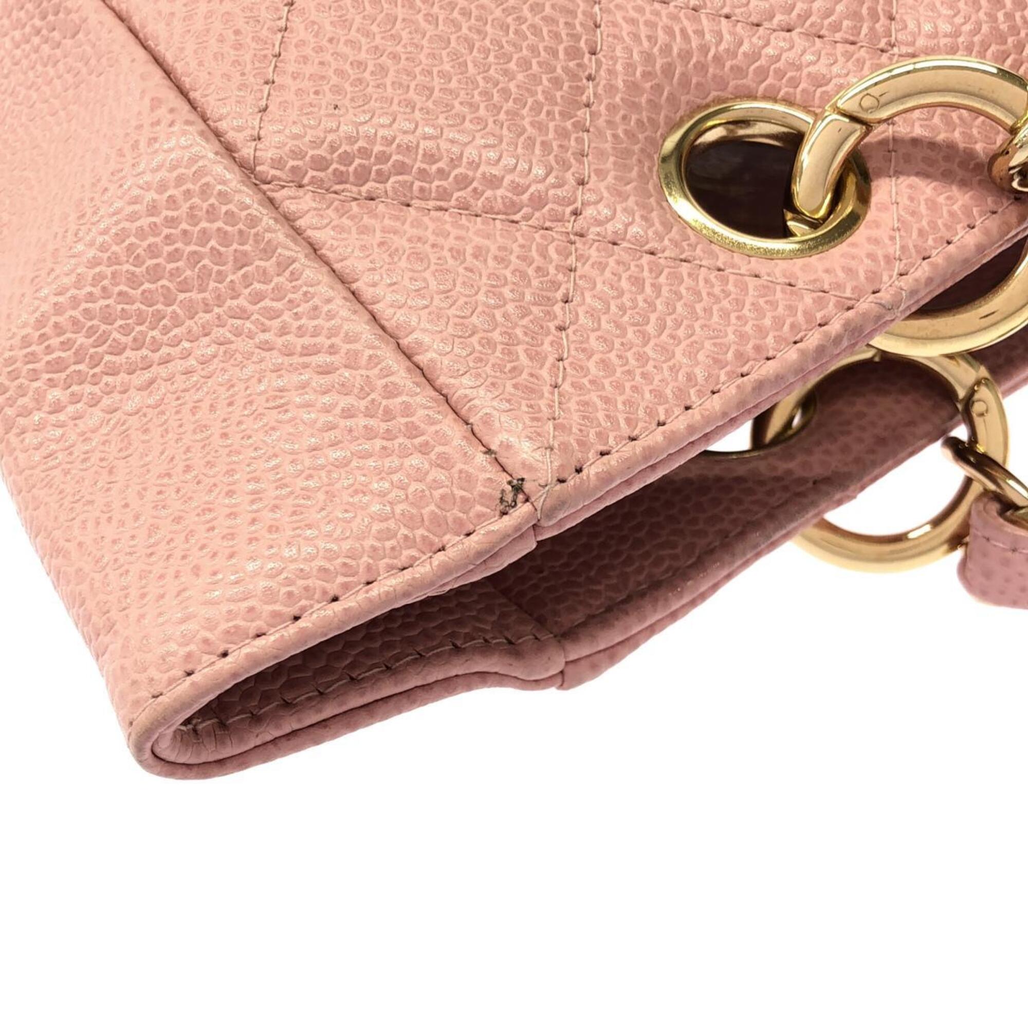 Chanel Pink Grained Calfskin Shoulder Bag (Pre-Owned)
