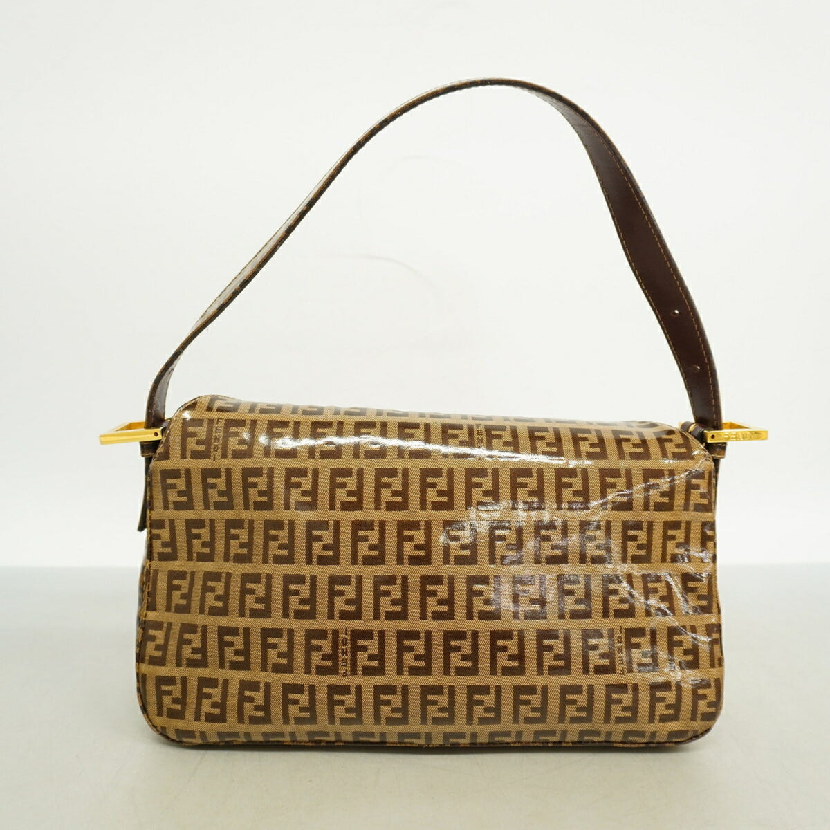 Fendi Brown Coated Canvas Handbag (Pre-Owned)