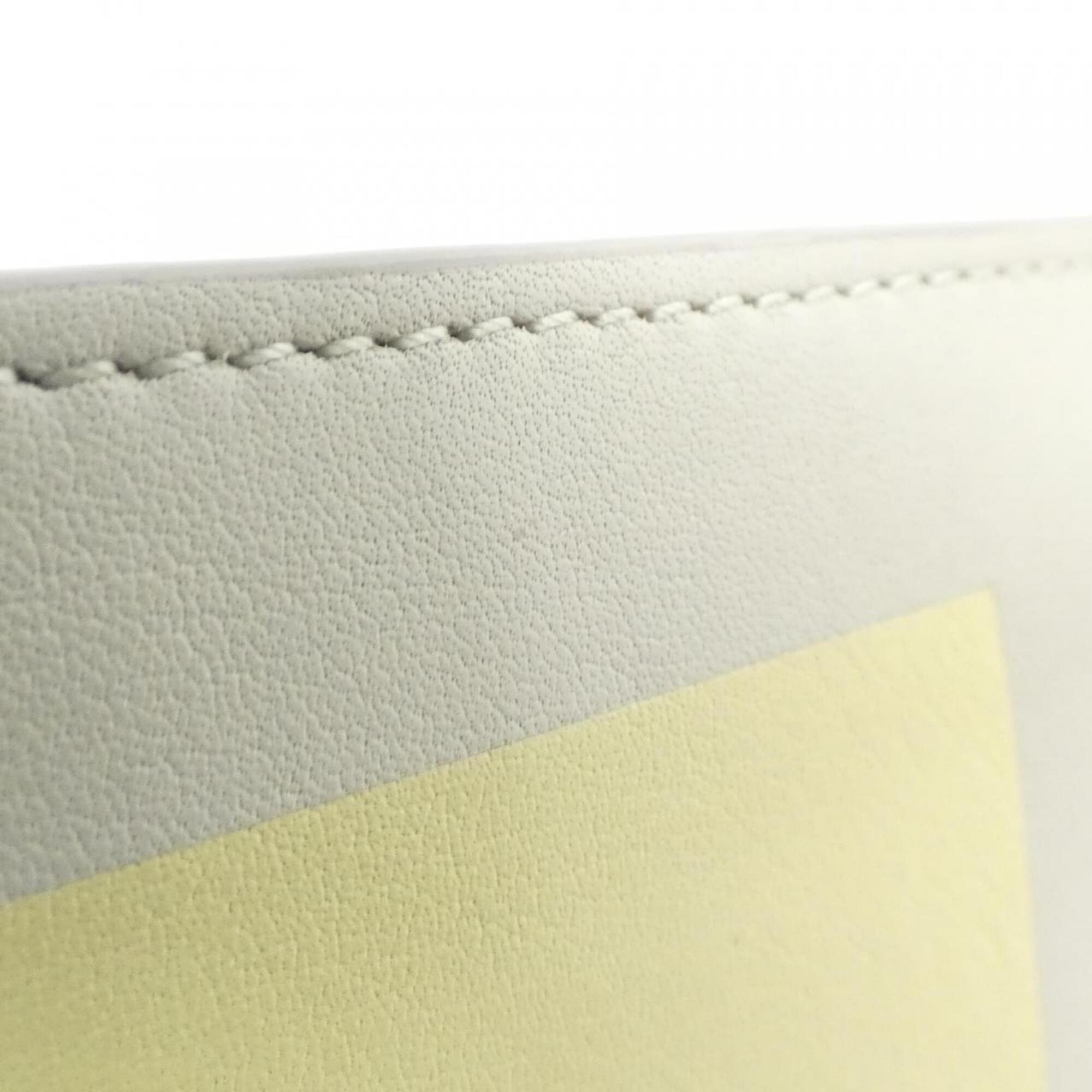 Loewe Gray Yellow Leather Coin Purse/Coin Case (Pre-Owned)