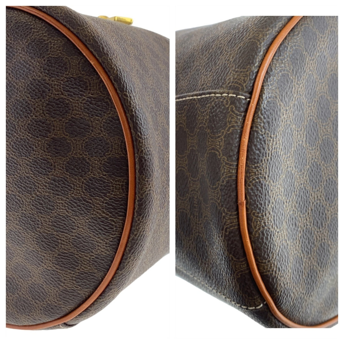 Celine Brown Pvc Leather Handbag Pouch Vanity Bag (Pre-Owned)