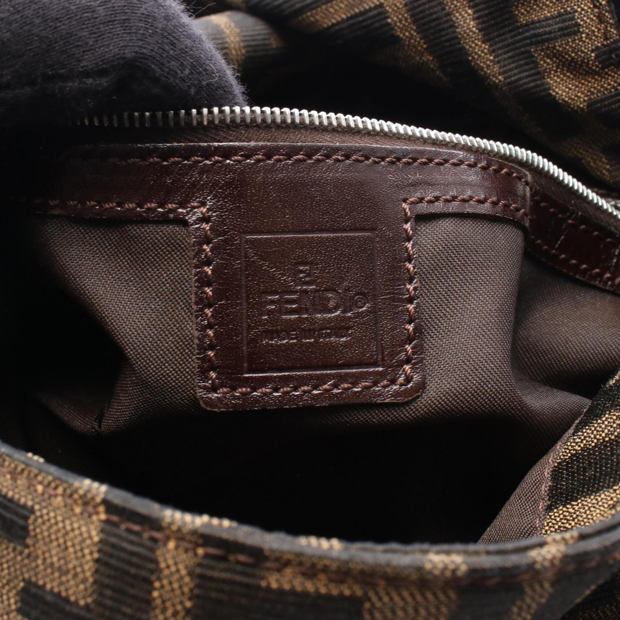 Fendi Brown Canvas Leather Handbag (Pre-Owned)