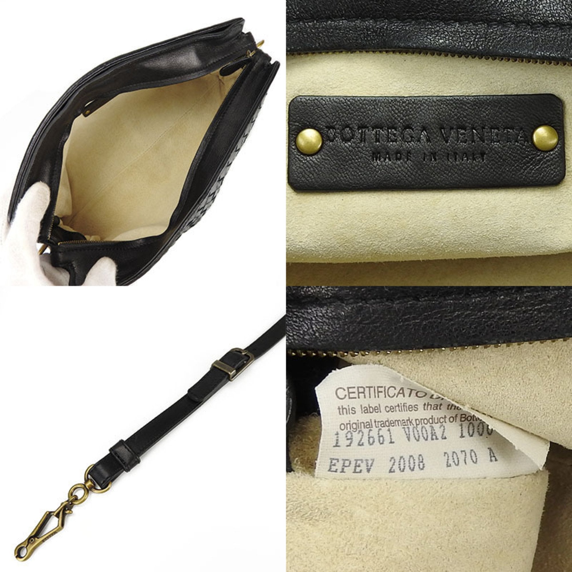 Bottega Veneta Intrecciato Black Intrecciato Shoulder Bag (Pre-Owned)
