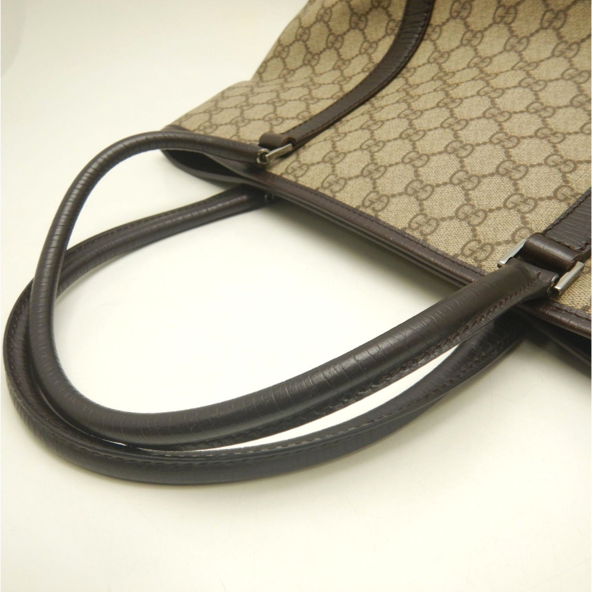 Gucci Beige Gg Supreme Leather Tote Bag (Pre-Owned)