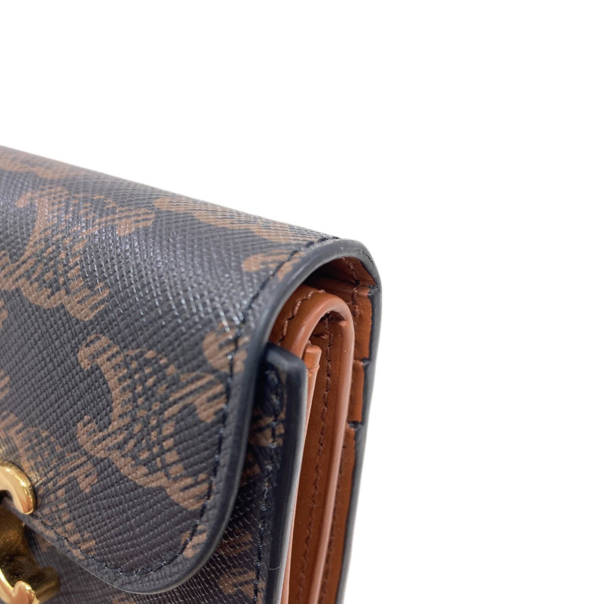 Celine Dark Brown Leather Wallet (Bi-Fold) (Pre-Owned)