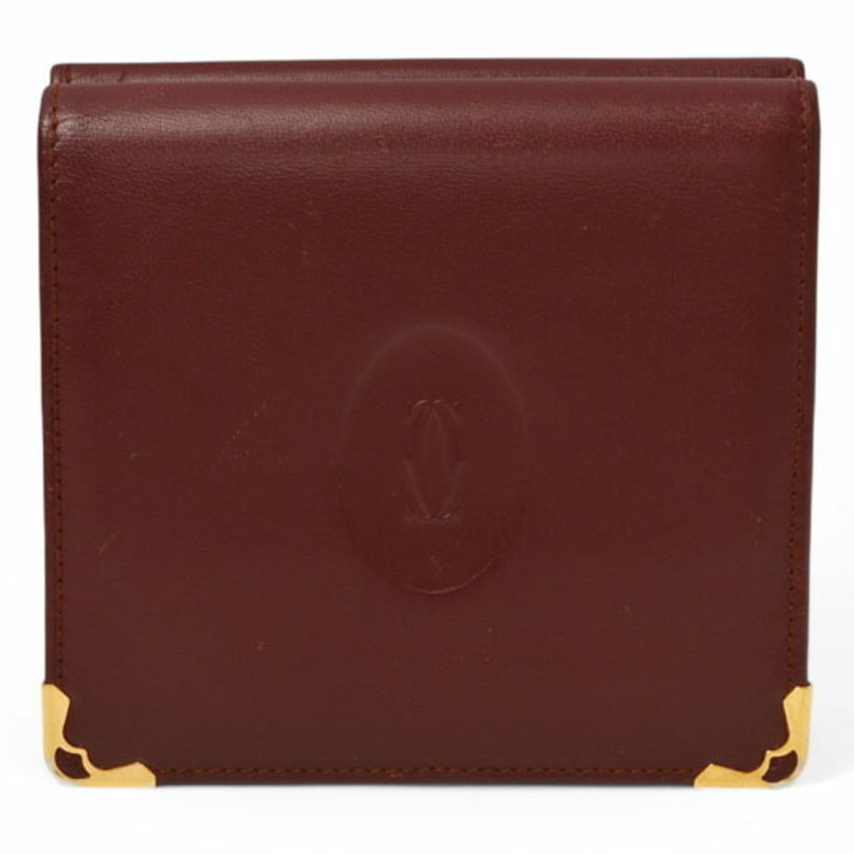 Cartier Bordeaux Leather Wallet (Bi-Fold) (Pre-Owned)