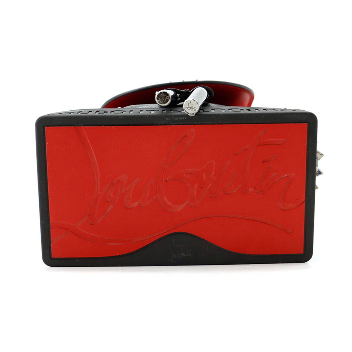 Christian Louboutin Black Red Color Leather Backpack (Pre-Owned)
