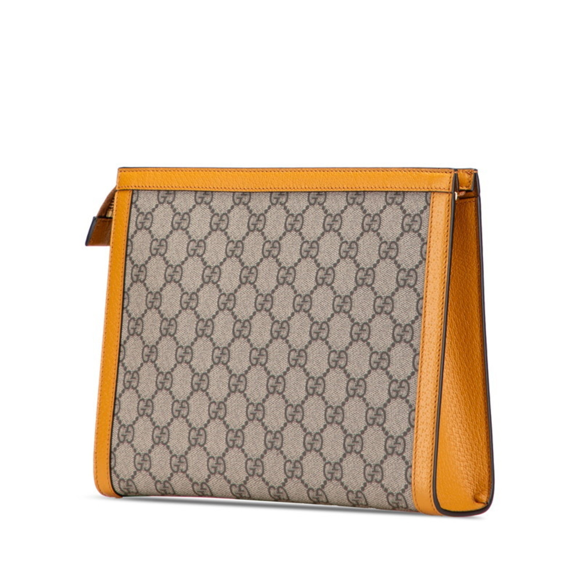 Gucci Beige Orange Pvc Leather Clutch Bag (Pre-Owned)