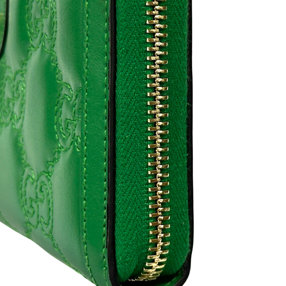 Gucci Green Leather Long Wallet (Bi-Fold) (Pre-Owned)