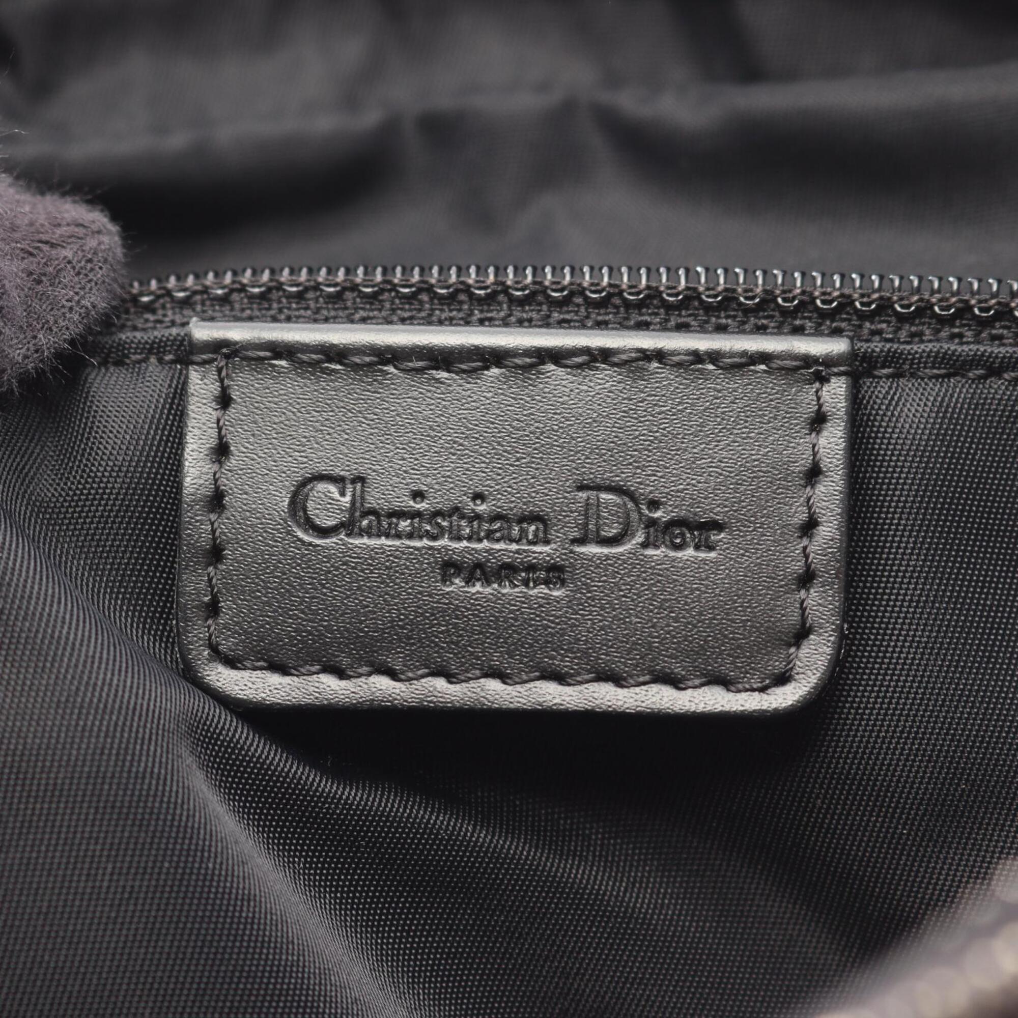 Christian Dior Black Navy Canvas Leather Handbag Messenger Bag Shoulder Bag (Pre-Owned)