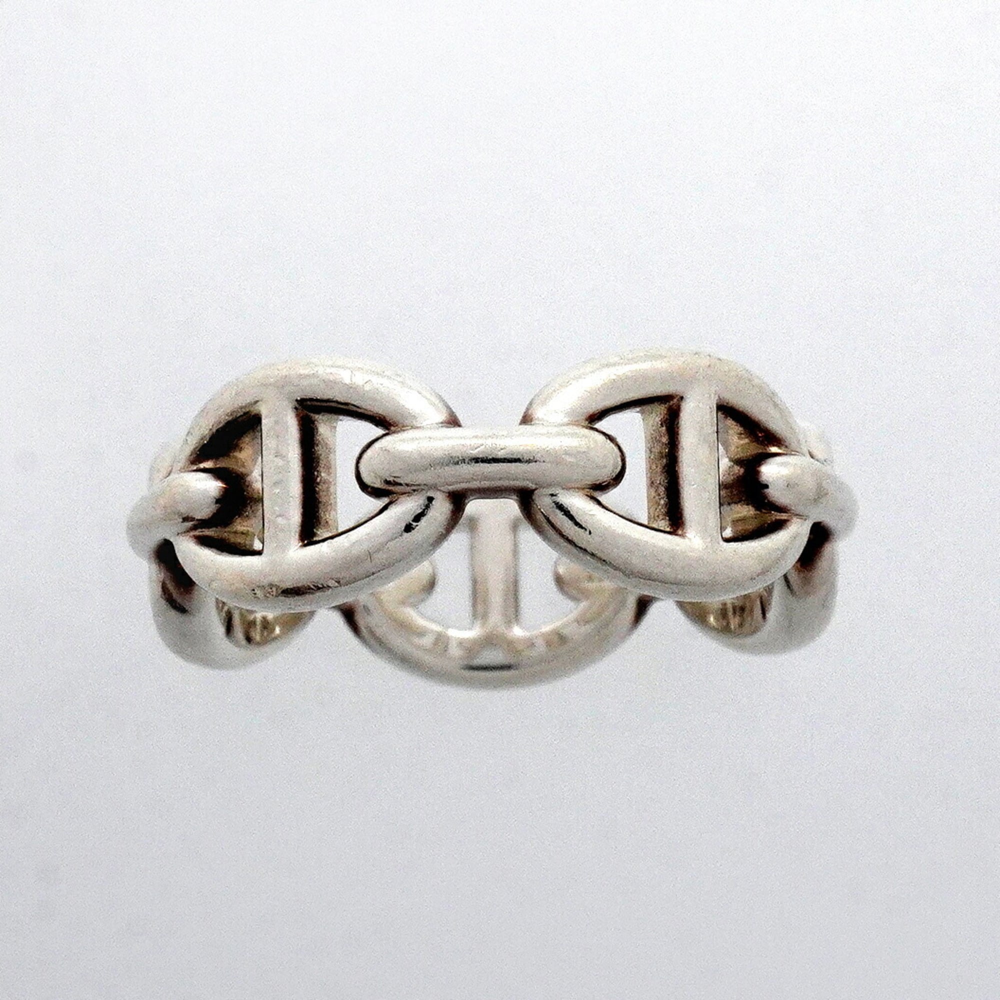 Hermes Silver 925 Band Ring (Pre-Owned)