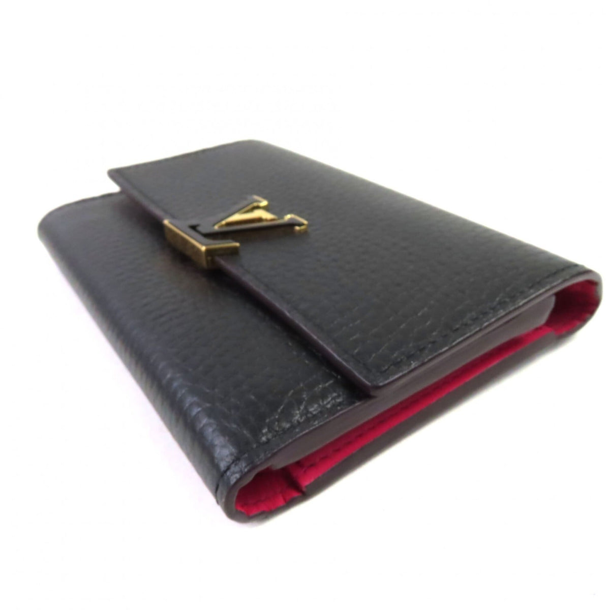 Louis Vuitton Hot Pink Noir Leather Wallet (Bi-Fold) (Pre-Owned)