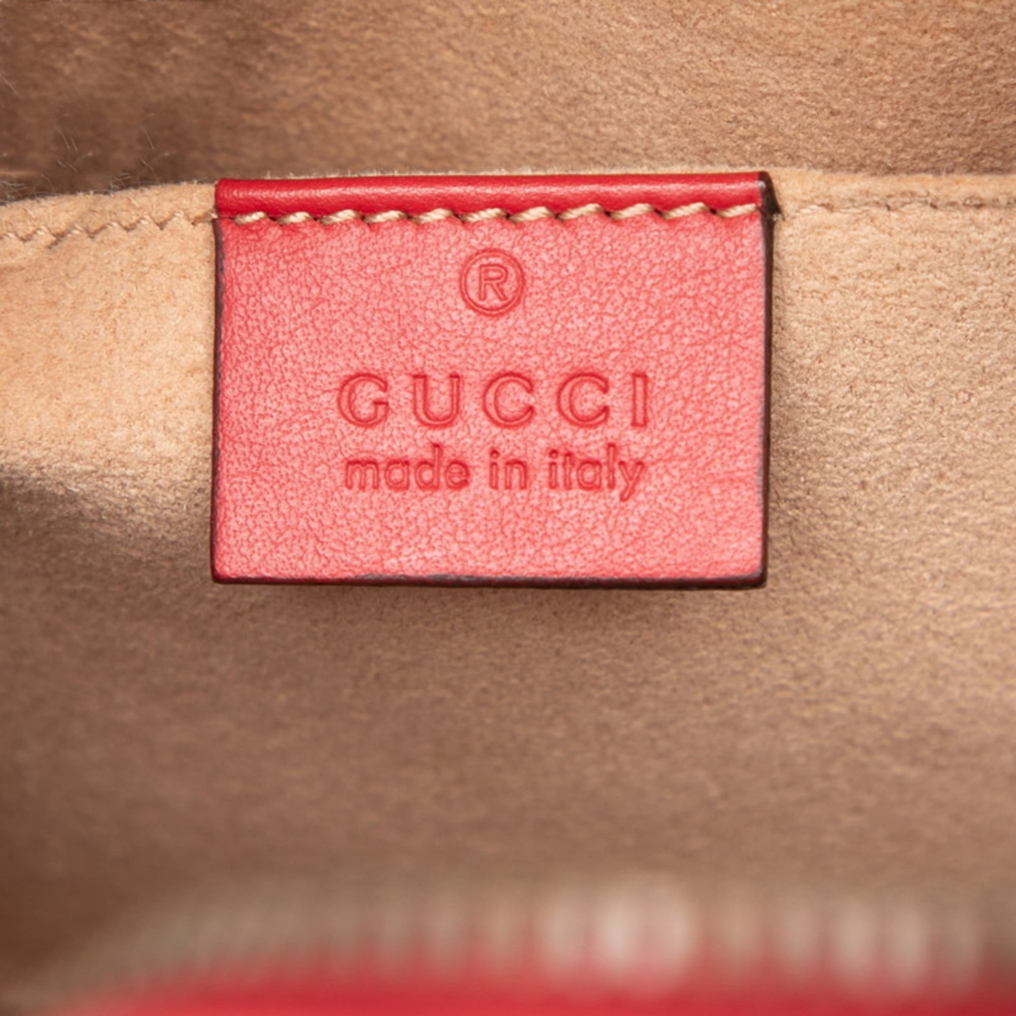Gucci Red Color Leather Backpack (Pre-Owned)