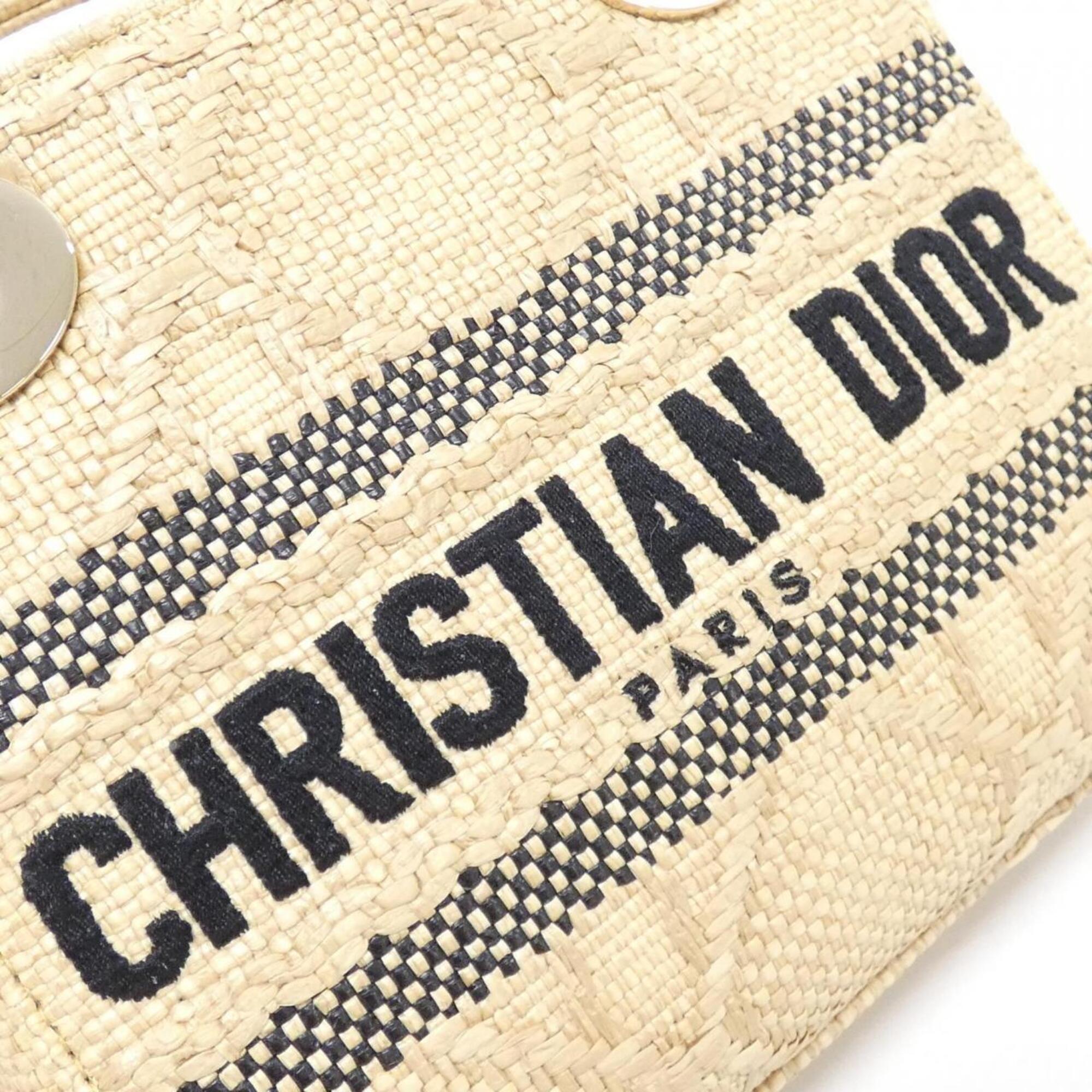 Christian Dior Beige Raffia Handbag (Pre-Owned)