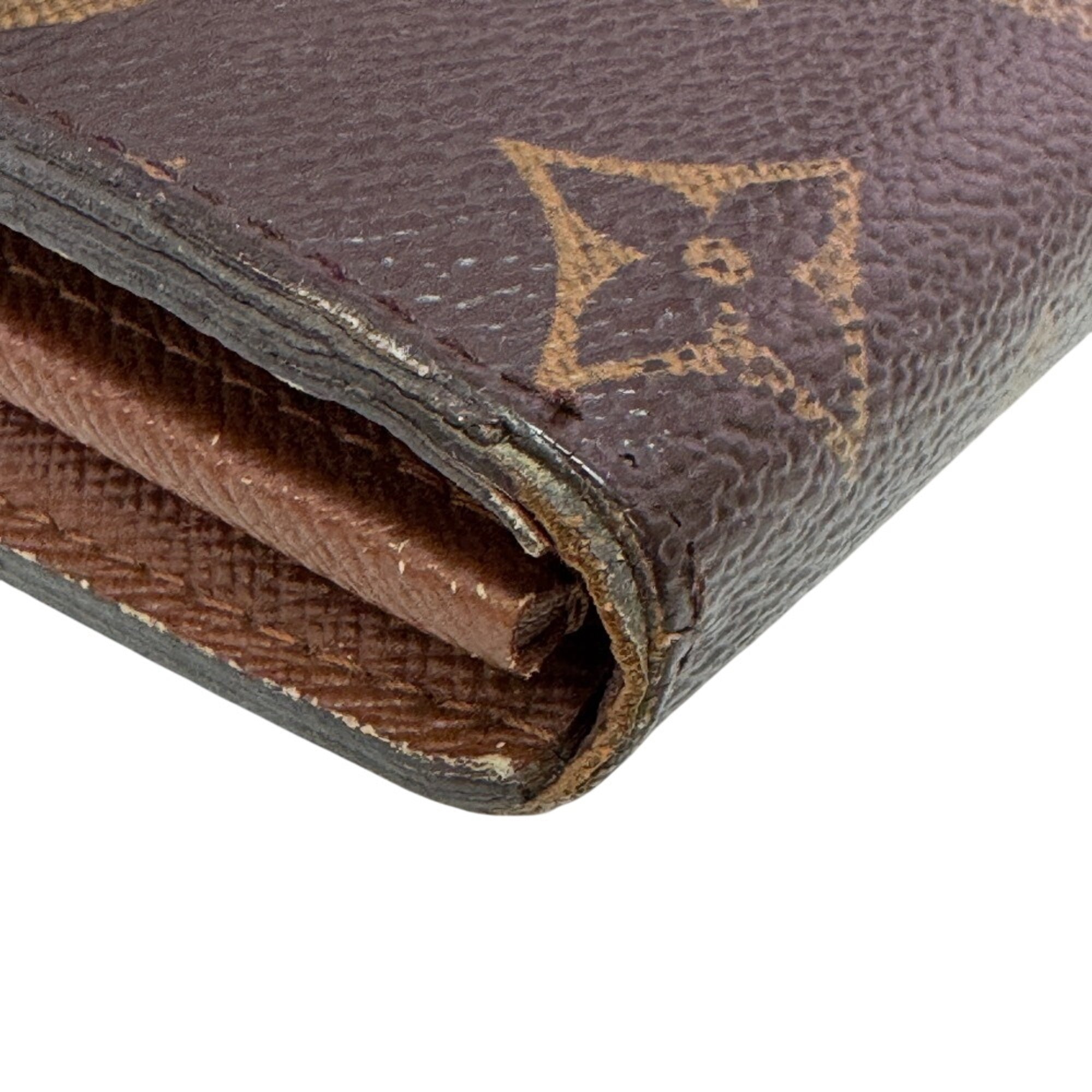 Louis Vuitton Monogram Brown Leather Long Wallet (Bi-Fold) (Pre-Owned)