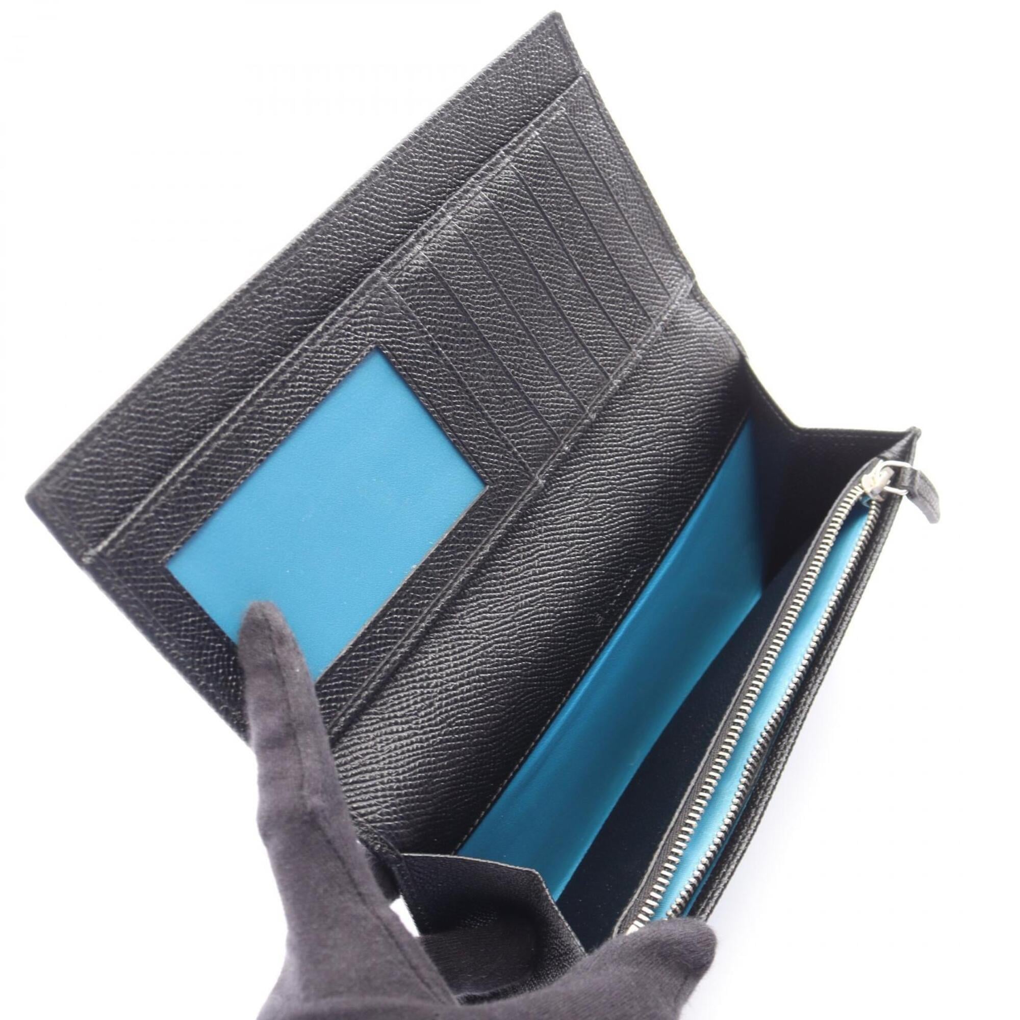 Bvlgari Black Leather Long Wallet (Bi-Fold) (Pre-Owned)